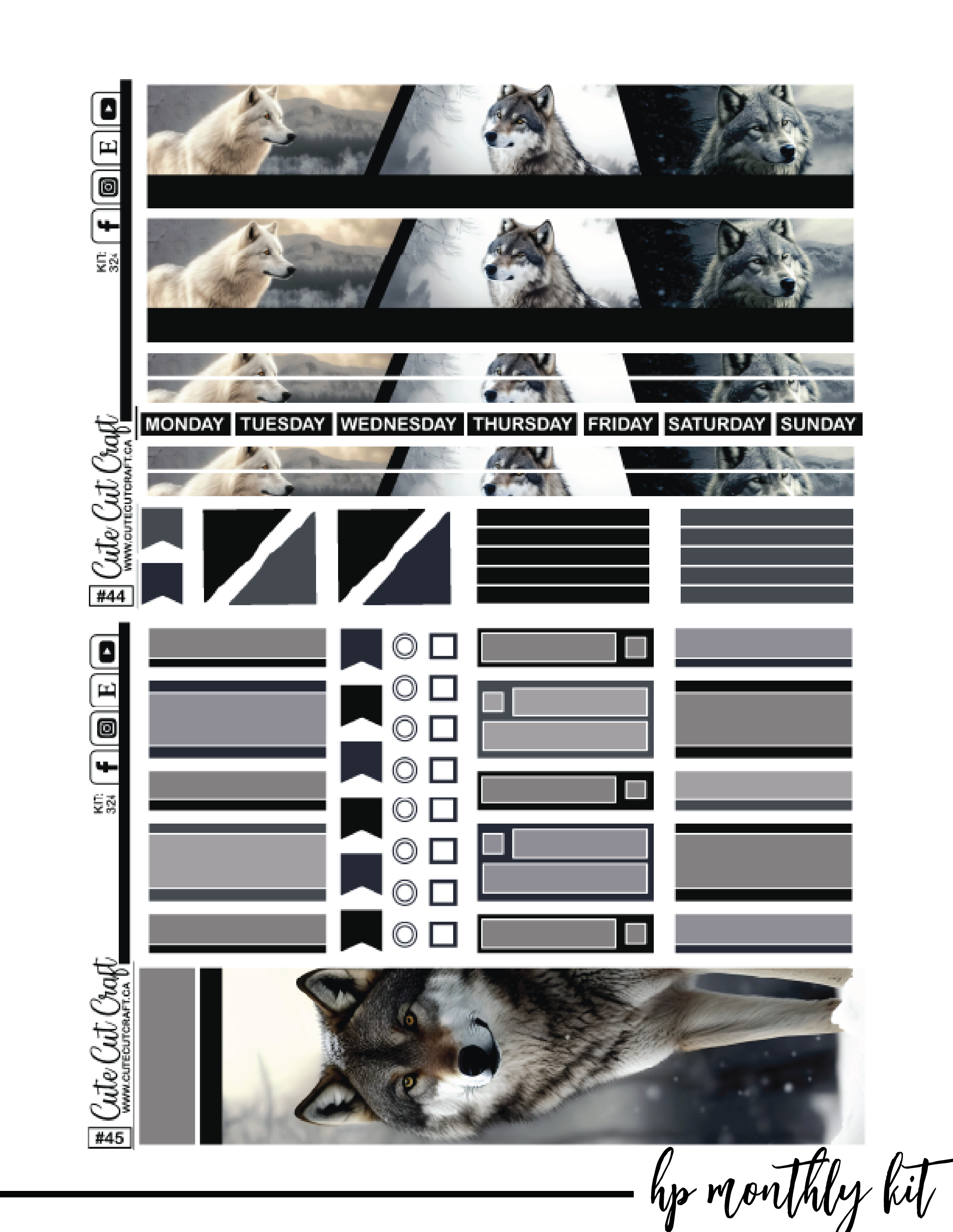 Winter Wolf #324 || CHP Dashboard Kit [PRINTABLE]