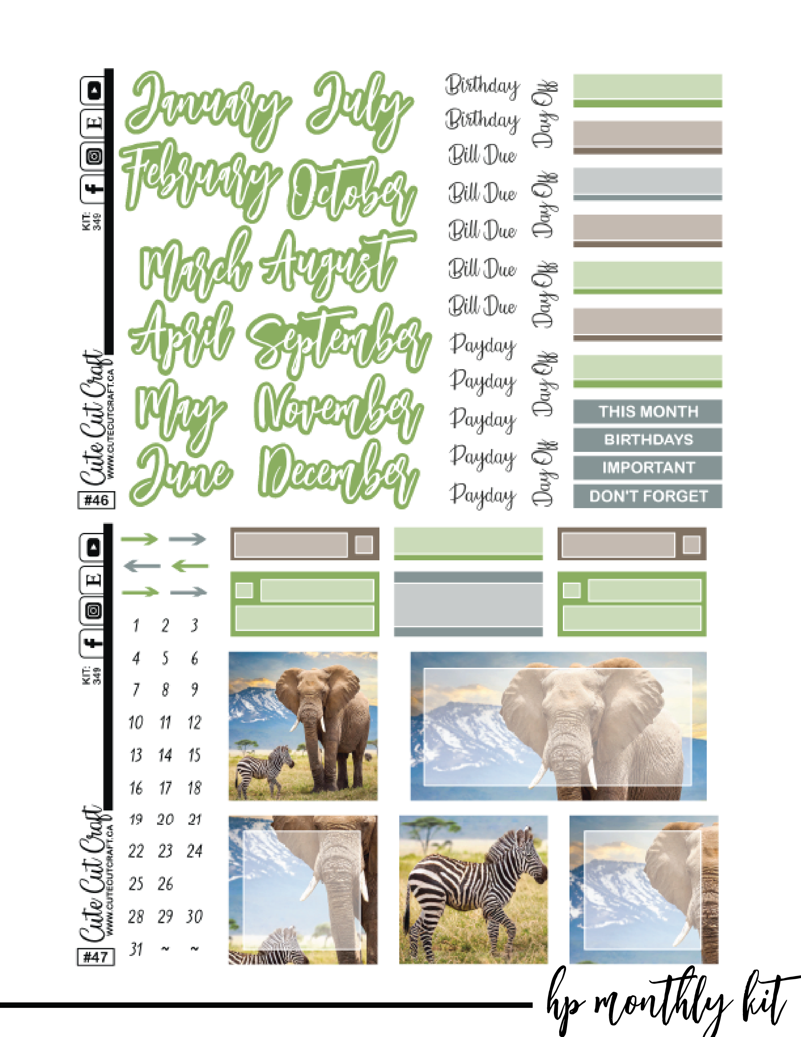 Elephant Expedition #349 || CHP Vertical Kit [PRINTABLE]