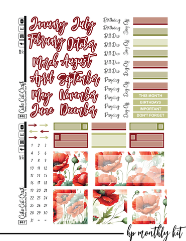 November Poppies #301 || CHP Vertical Kit [PRINTABLE]