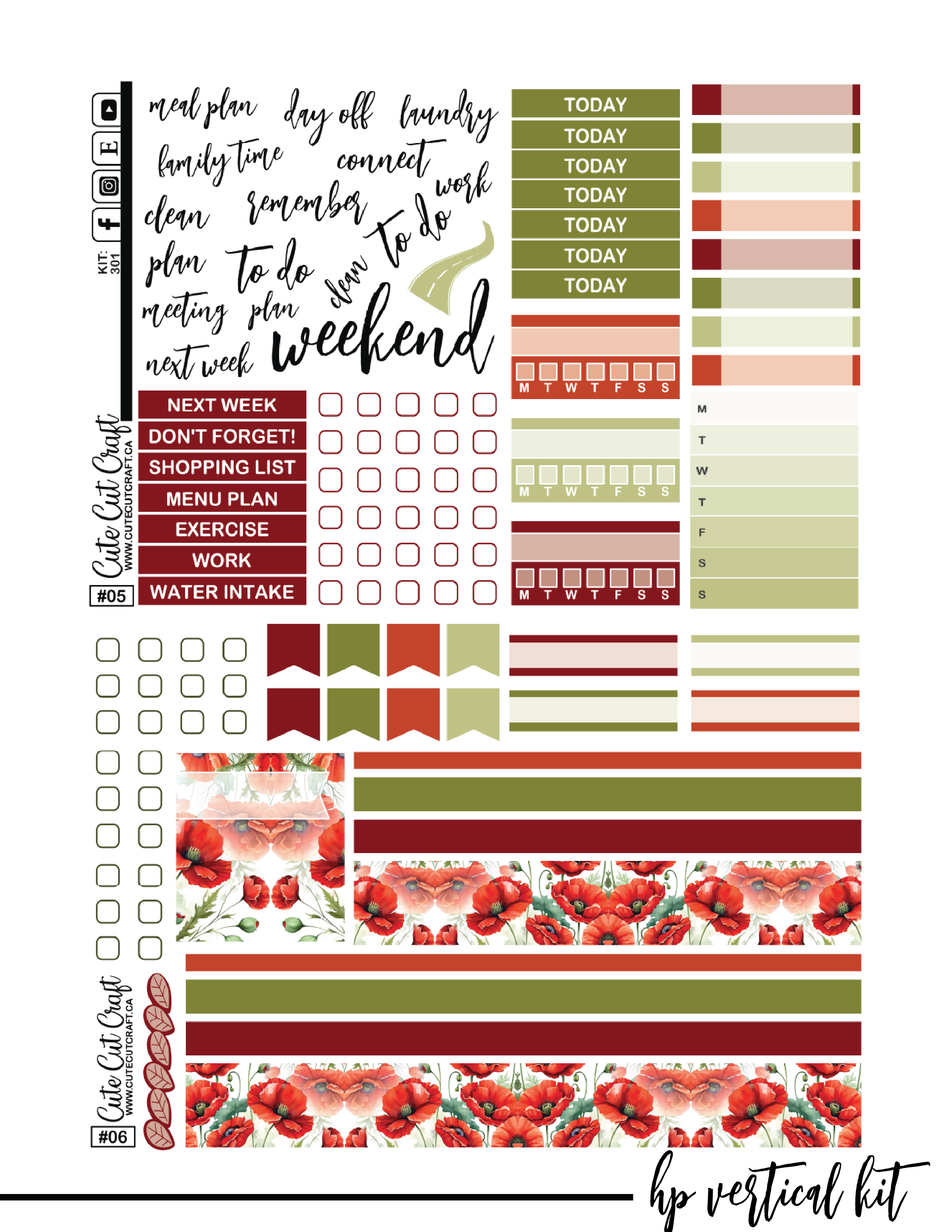 November Poppies #301 || CHP Vertical Kit [PRINTABLE]