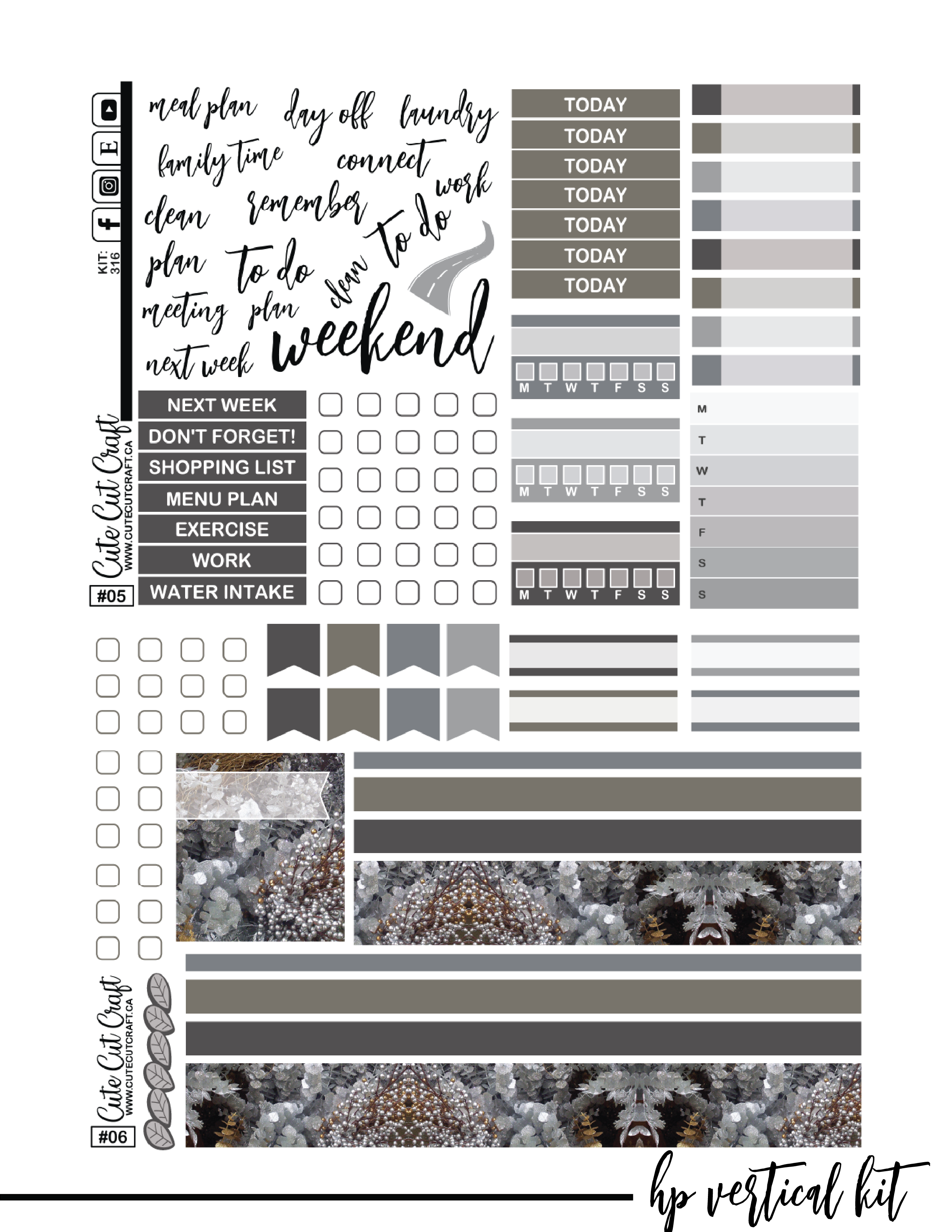 Silver Christmas #316 || CHP Vertical Kit [PRINTABLE]