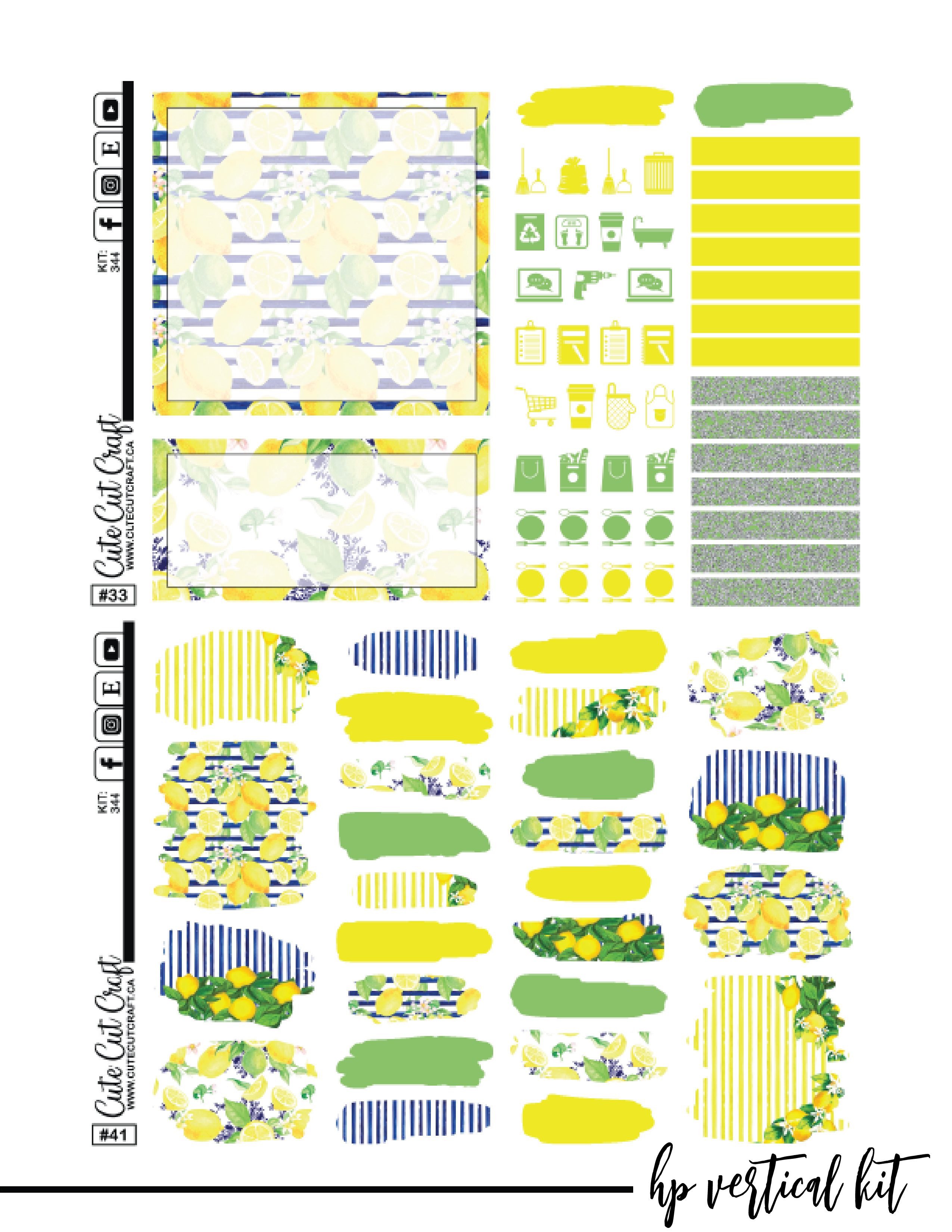 Lemon Drop #344 || CHP Vertical Kit [PRINTABLE]