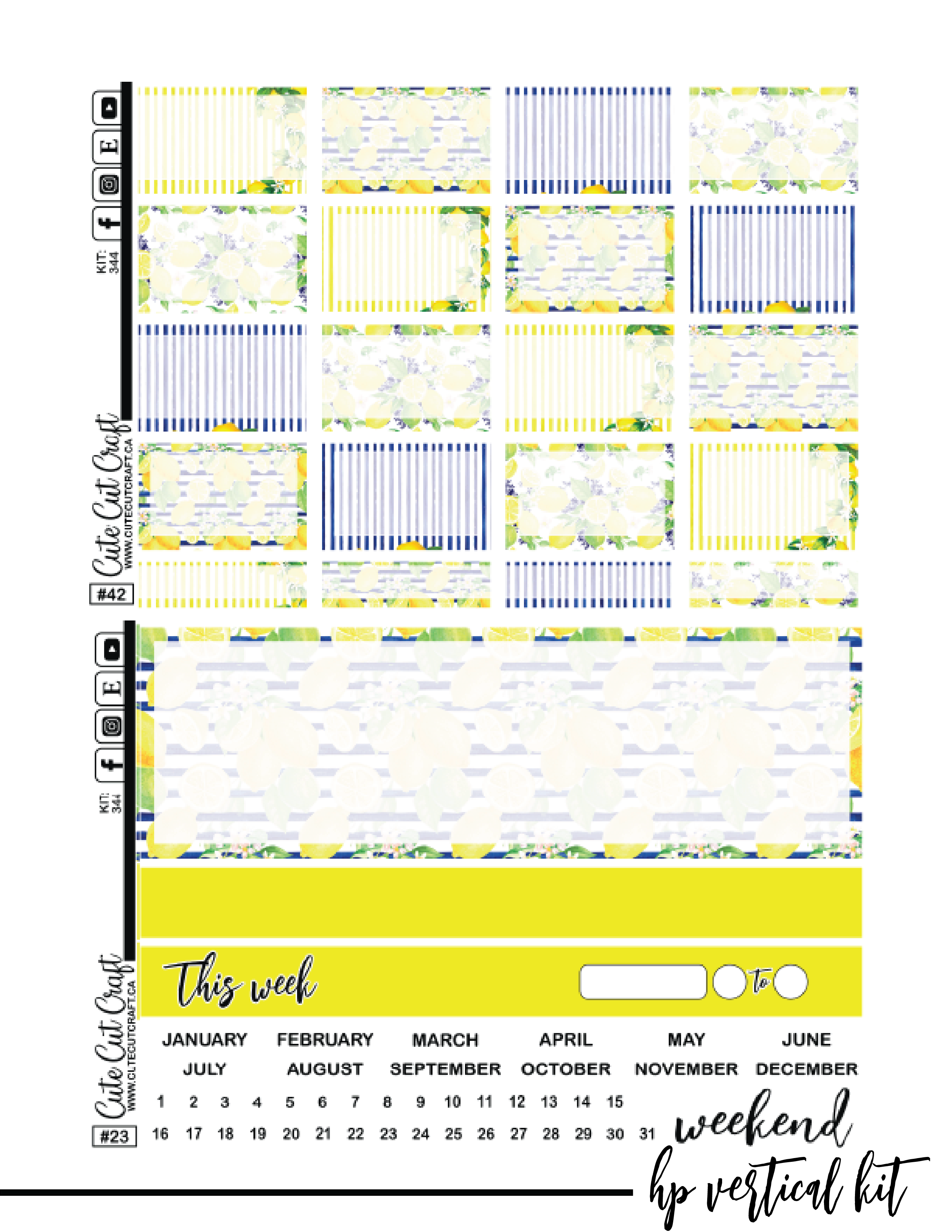 Lemon Drop #344 || CHP Vertical Kit [PRINTABLE]