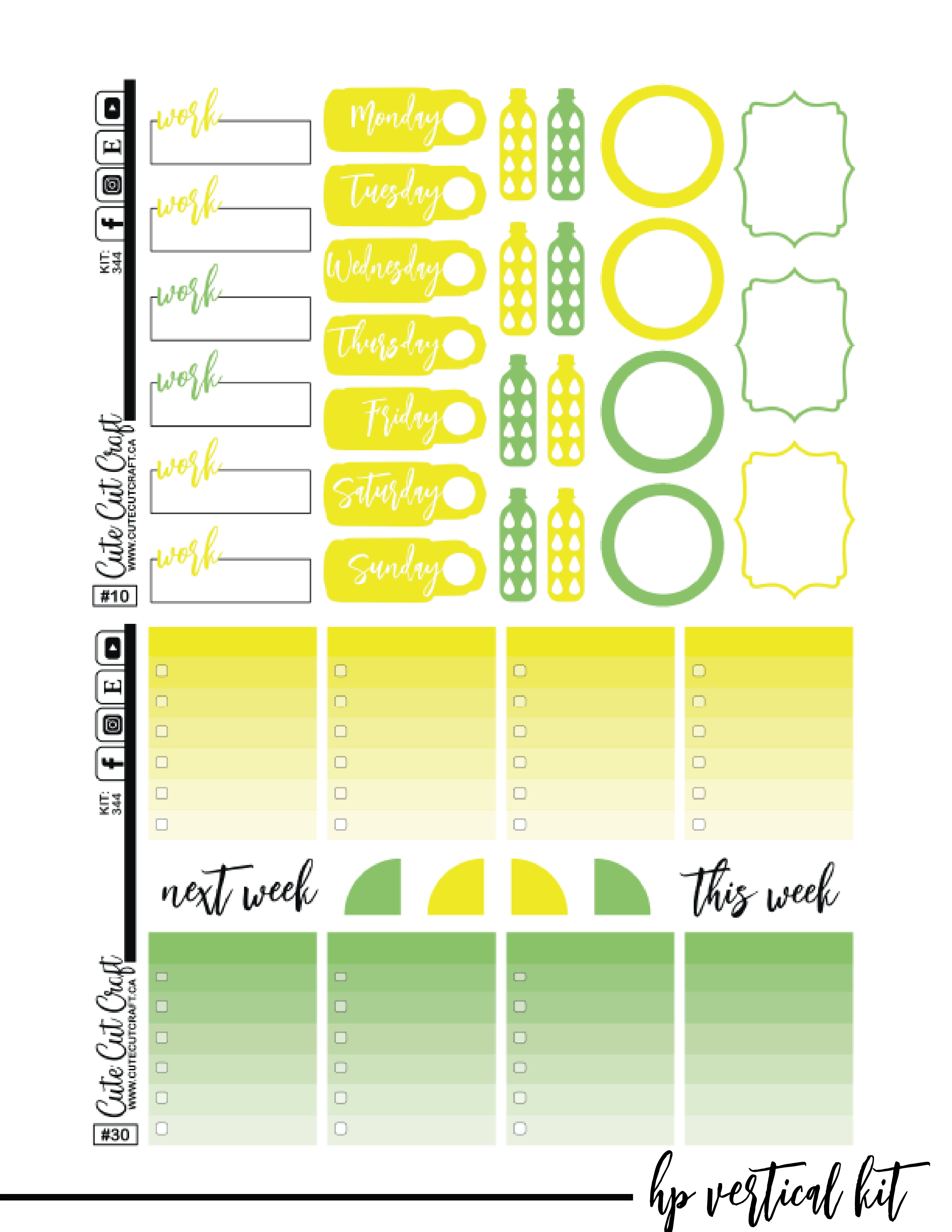 Lemon Drop #344 || CHP Vertical Kit [PRINTABLE]