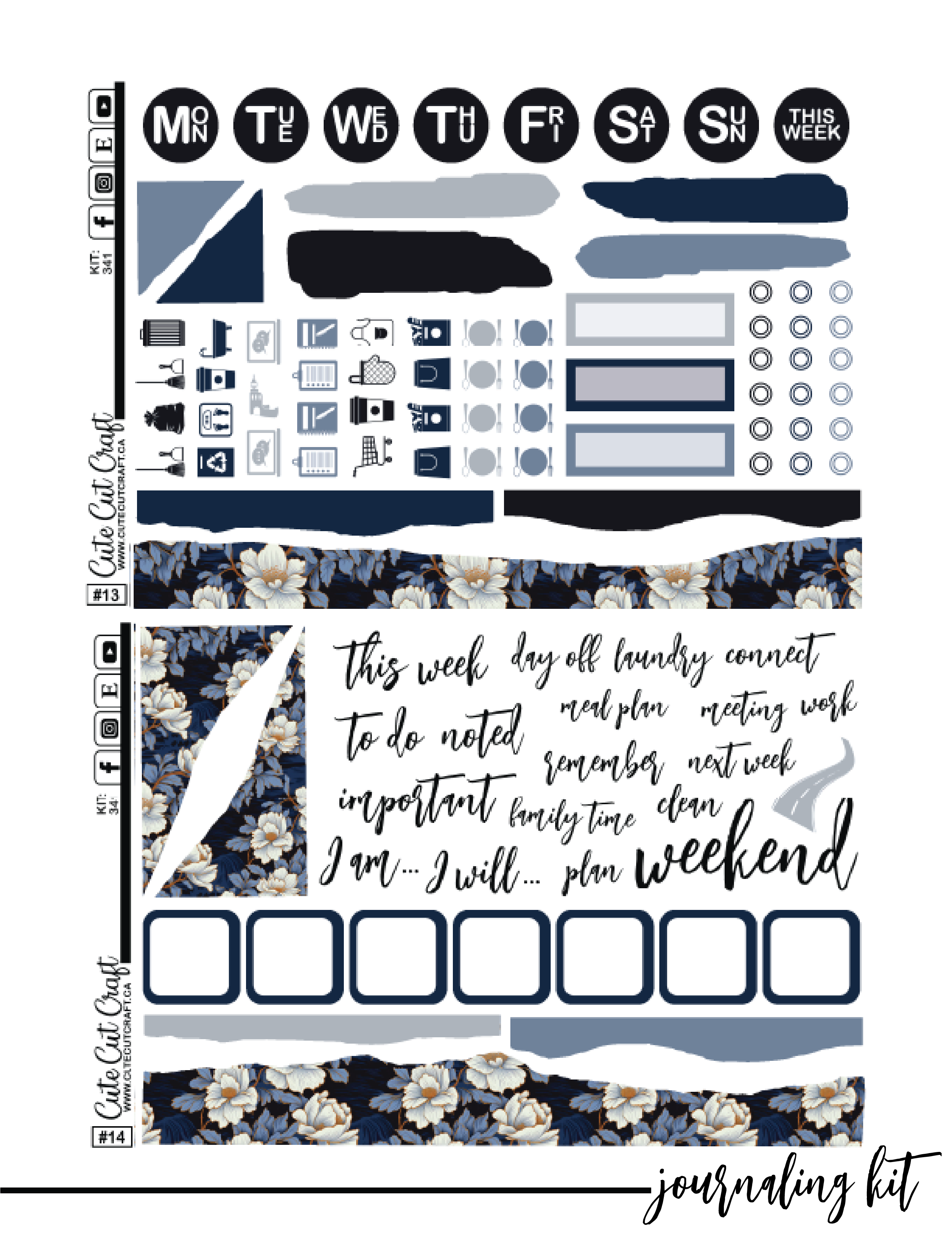 Moonlit Bridges #341 || Journaling Kit [PRINTABLE]