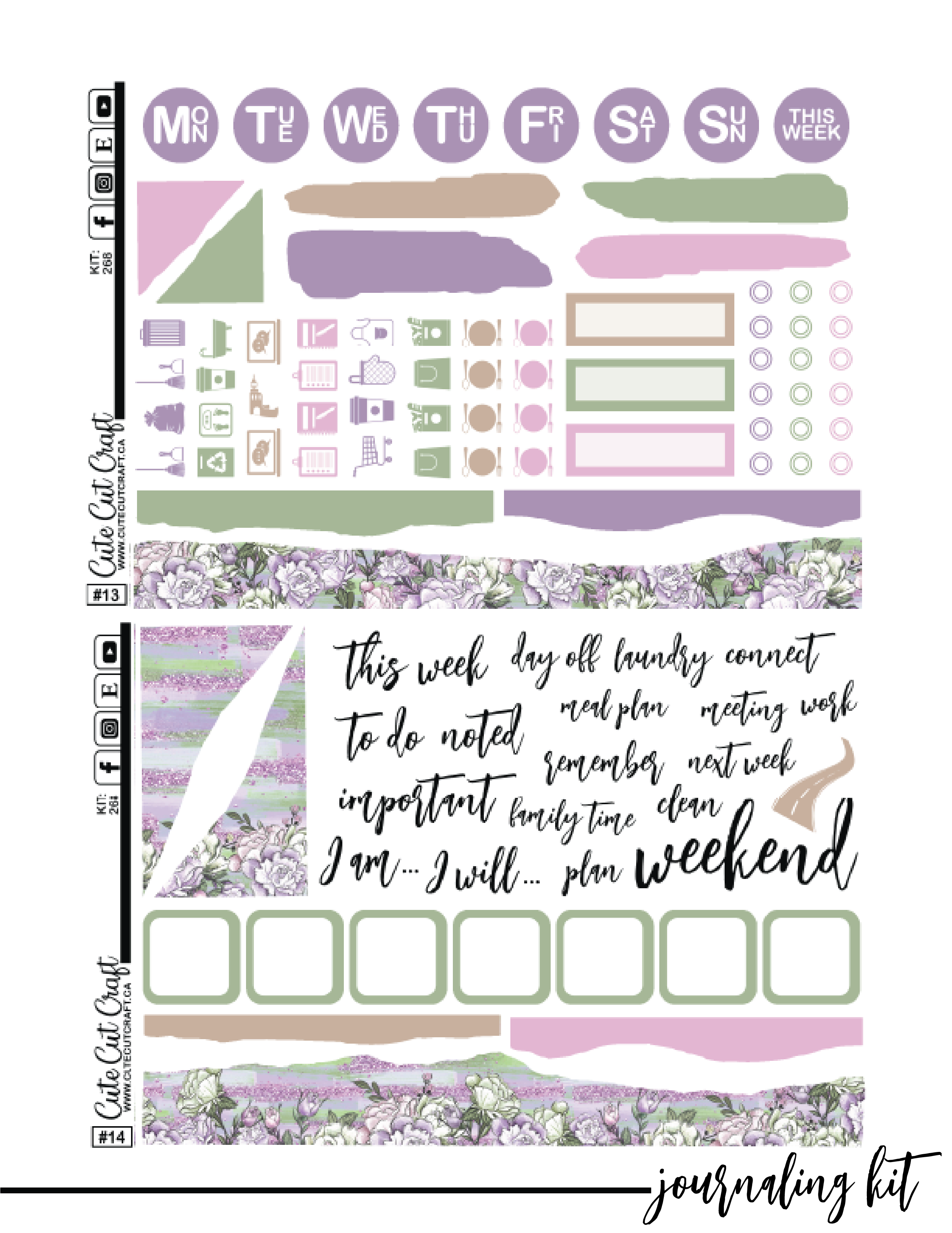 Spring Picnic #268 || Journaling Kit [PRINTABLE]