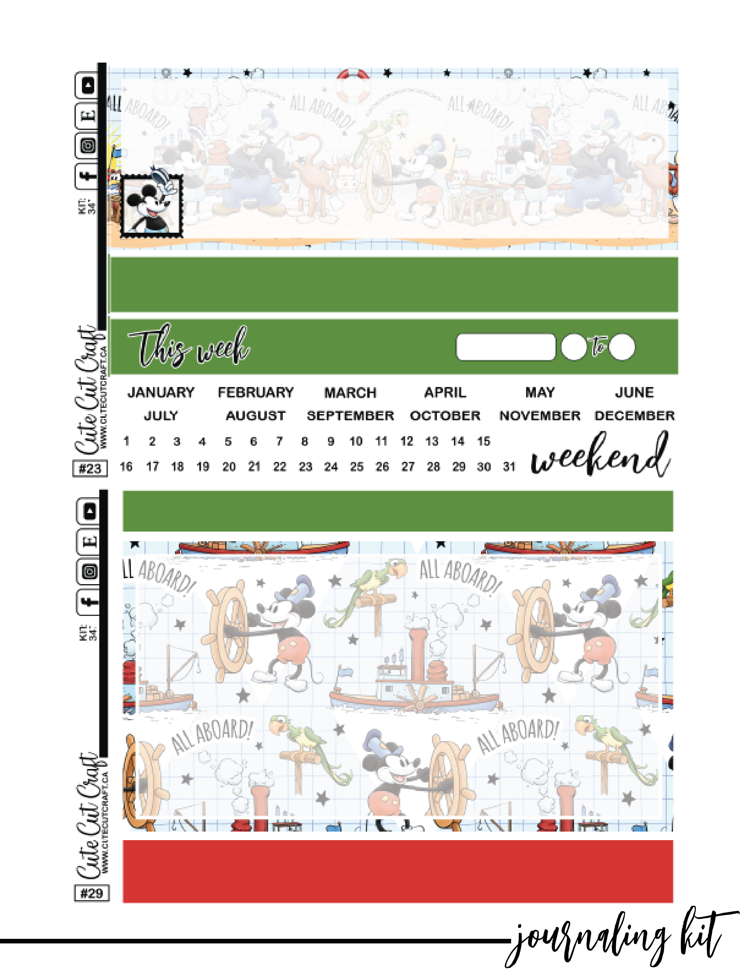 Steamboat Willie #347 || Journaling Kit [PRINTABLE]