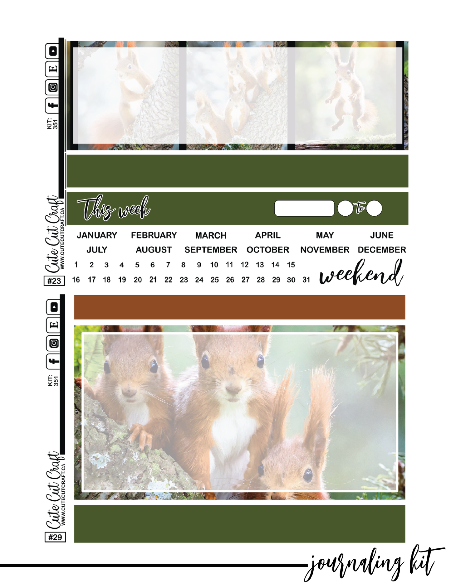 Magic Squirrel #351 || Journaling Kit [PRINTABLE]