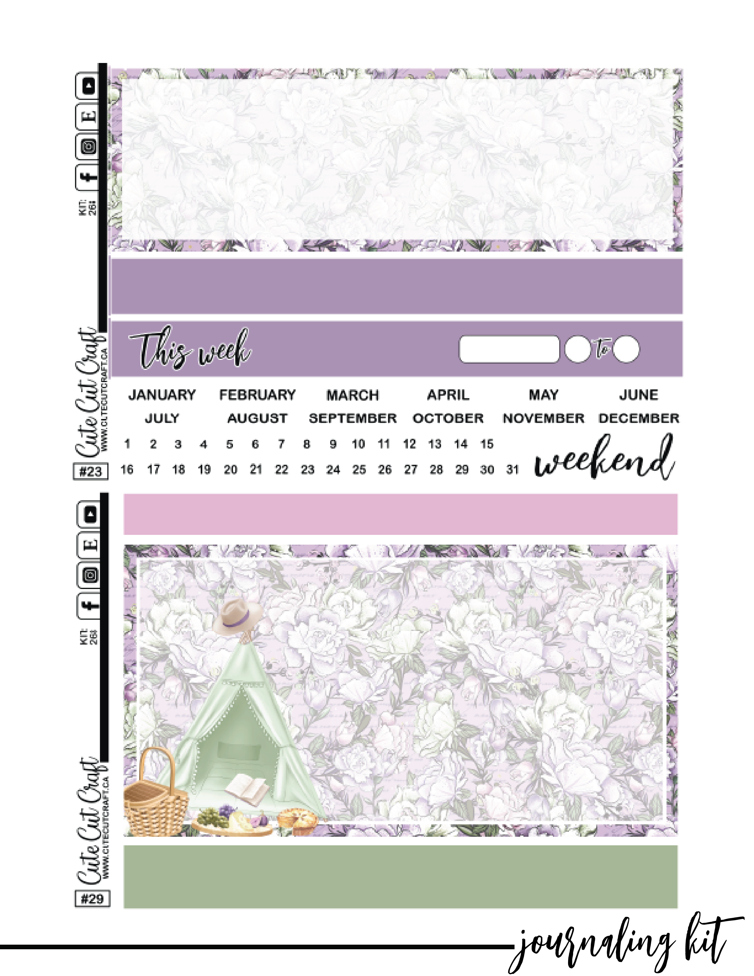 Spring Picnic #268 || Journaling Kit [PRINTABLE]