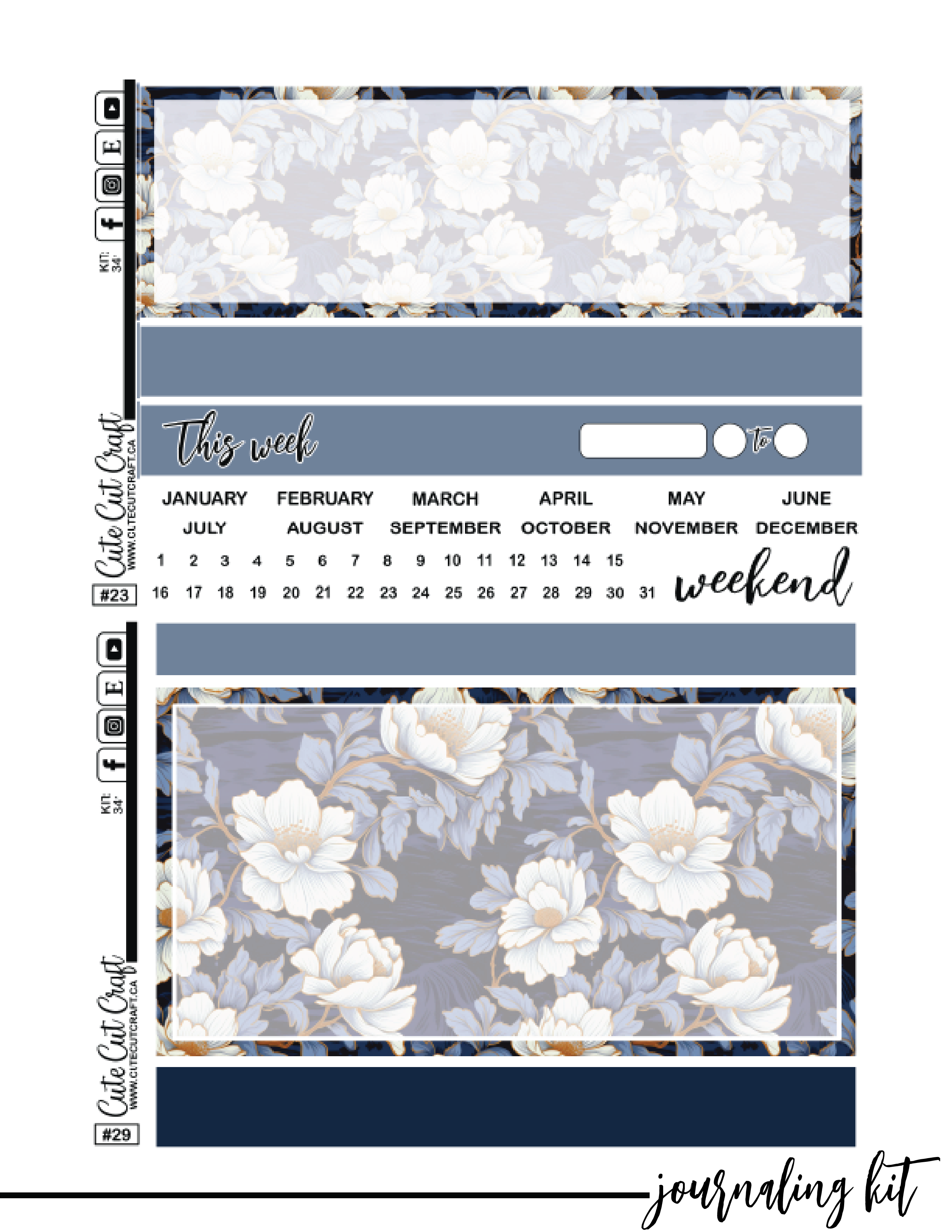 Moonlit Bridges #341 || Journaling Kit [PRINTABLE]