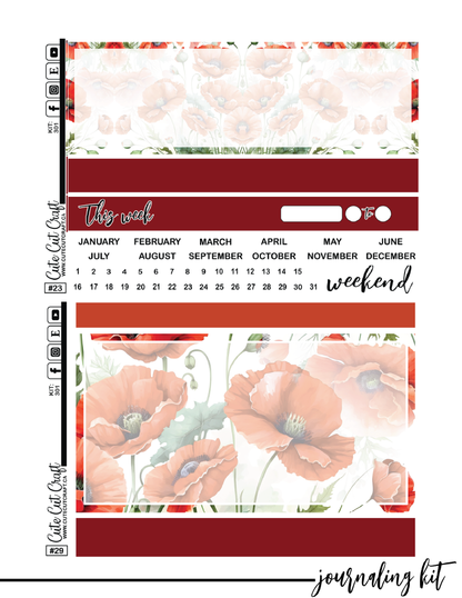 November Poppies #301 || Journaling Kit [PRINTABLE]