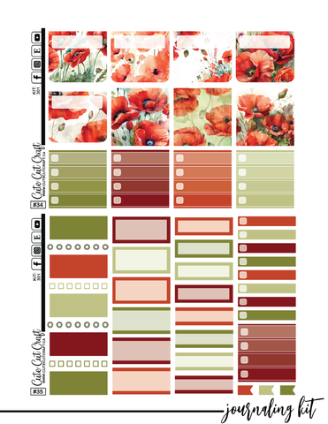 November Poppies #301 || Journaling Kit [PRINTABLE]