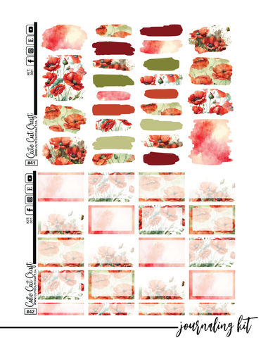 November Poppies #301 || Journaling Kit [PRINTABLE]