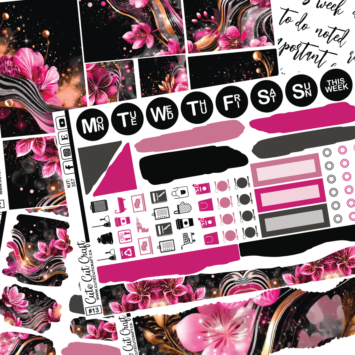 Jazzy Fleurs #357 || Journaling Sheets