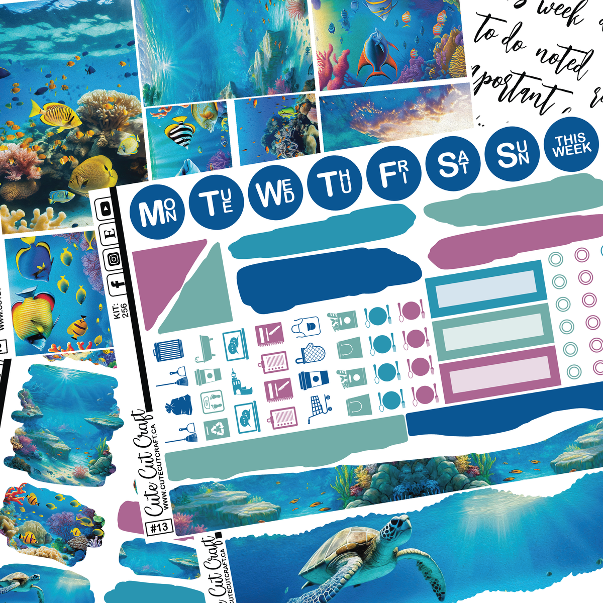 Ocean Life #256 || Journaling Sheets