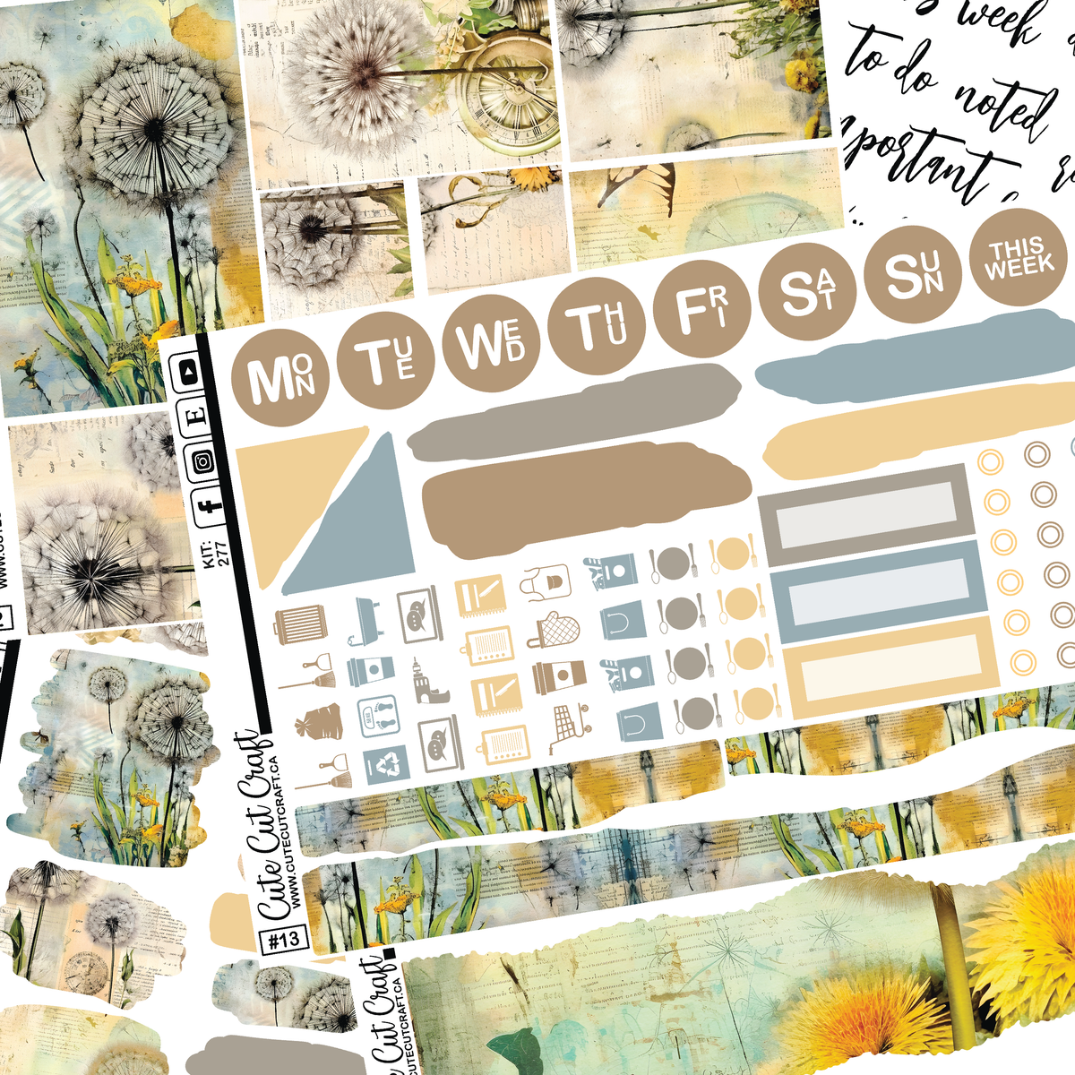 Retro Dandelion #277 || Journaling Sheets