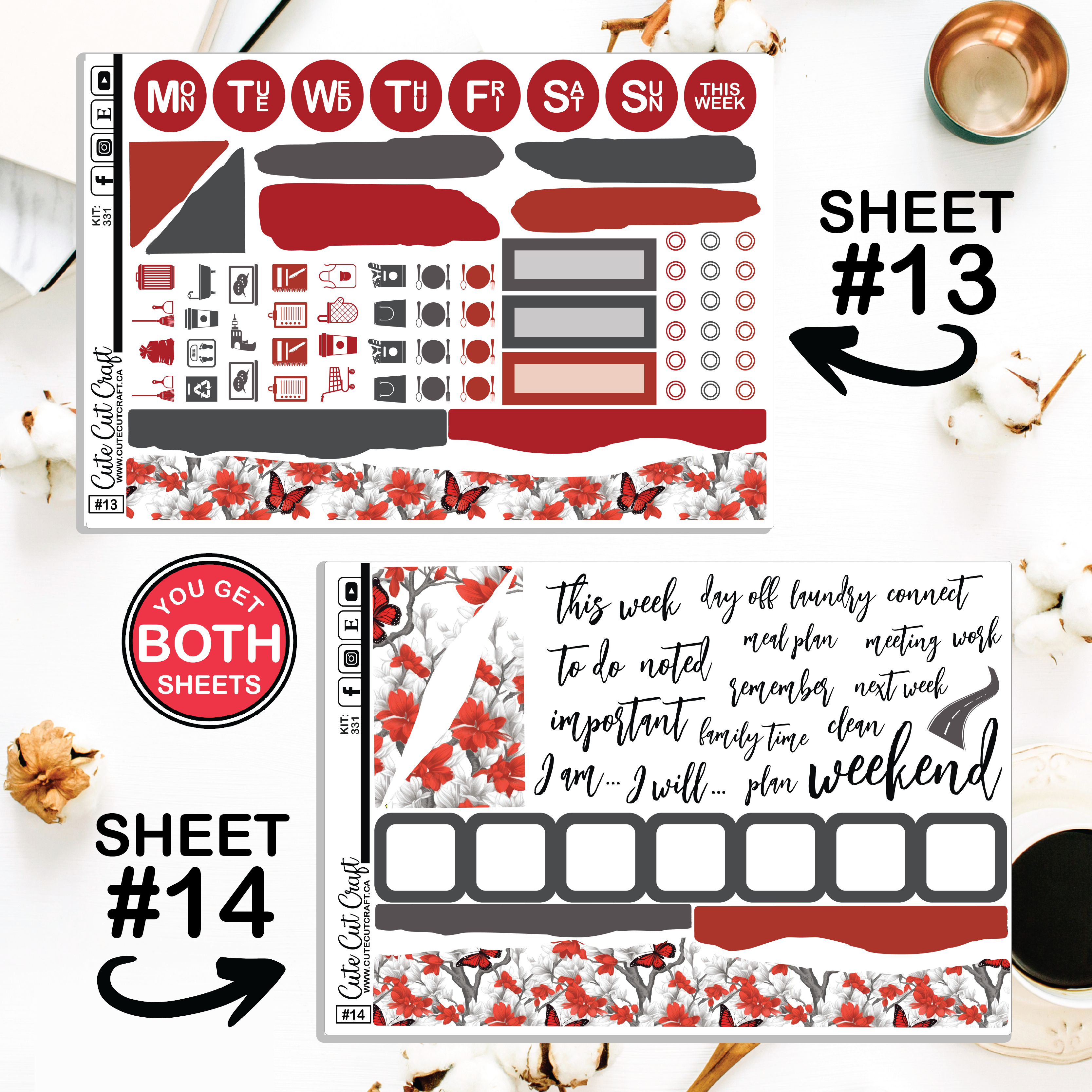 Scarlet Flight #331 || Journaling Sheets