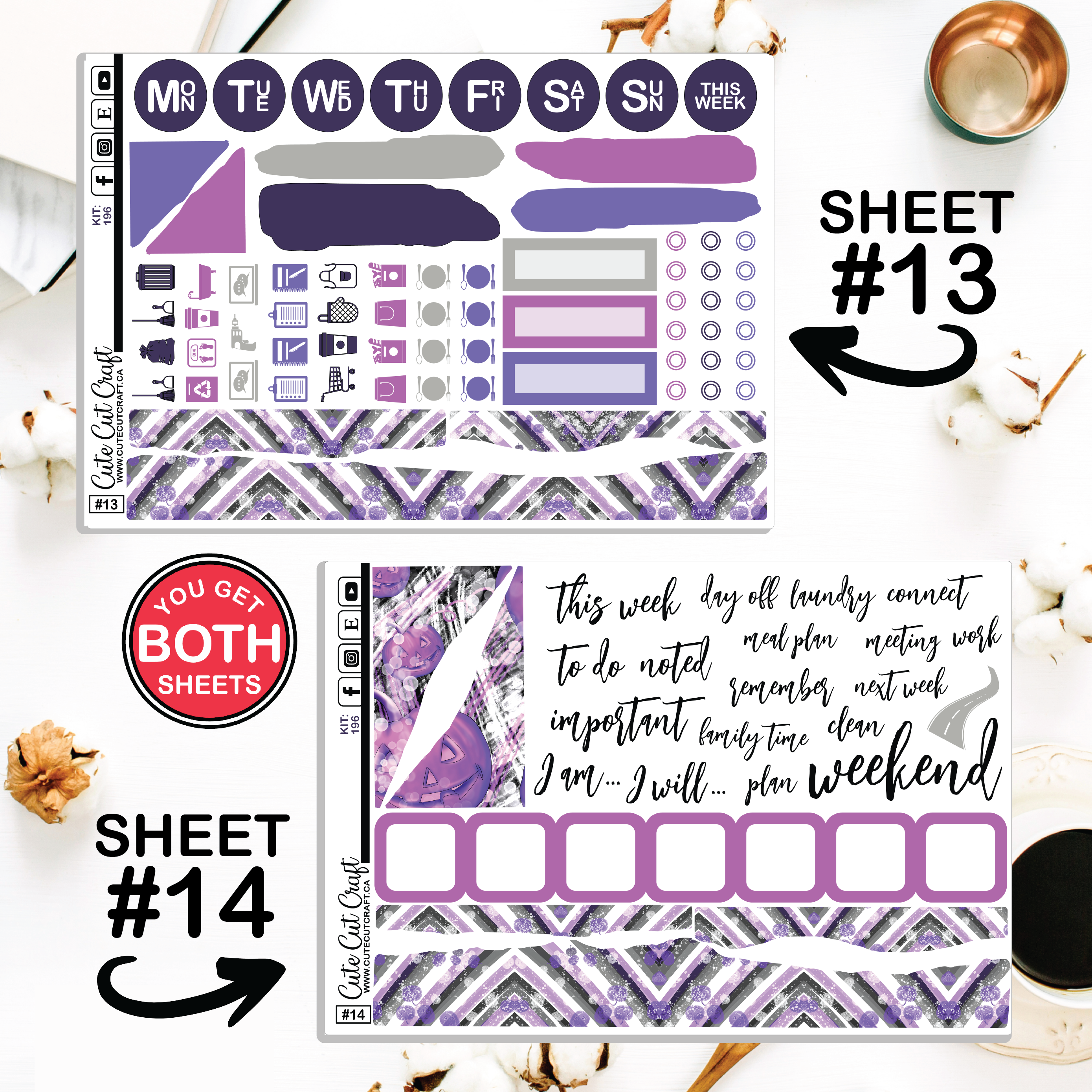 Purple Halloween #196 || Journaling Sheets