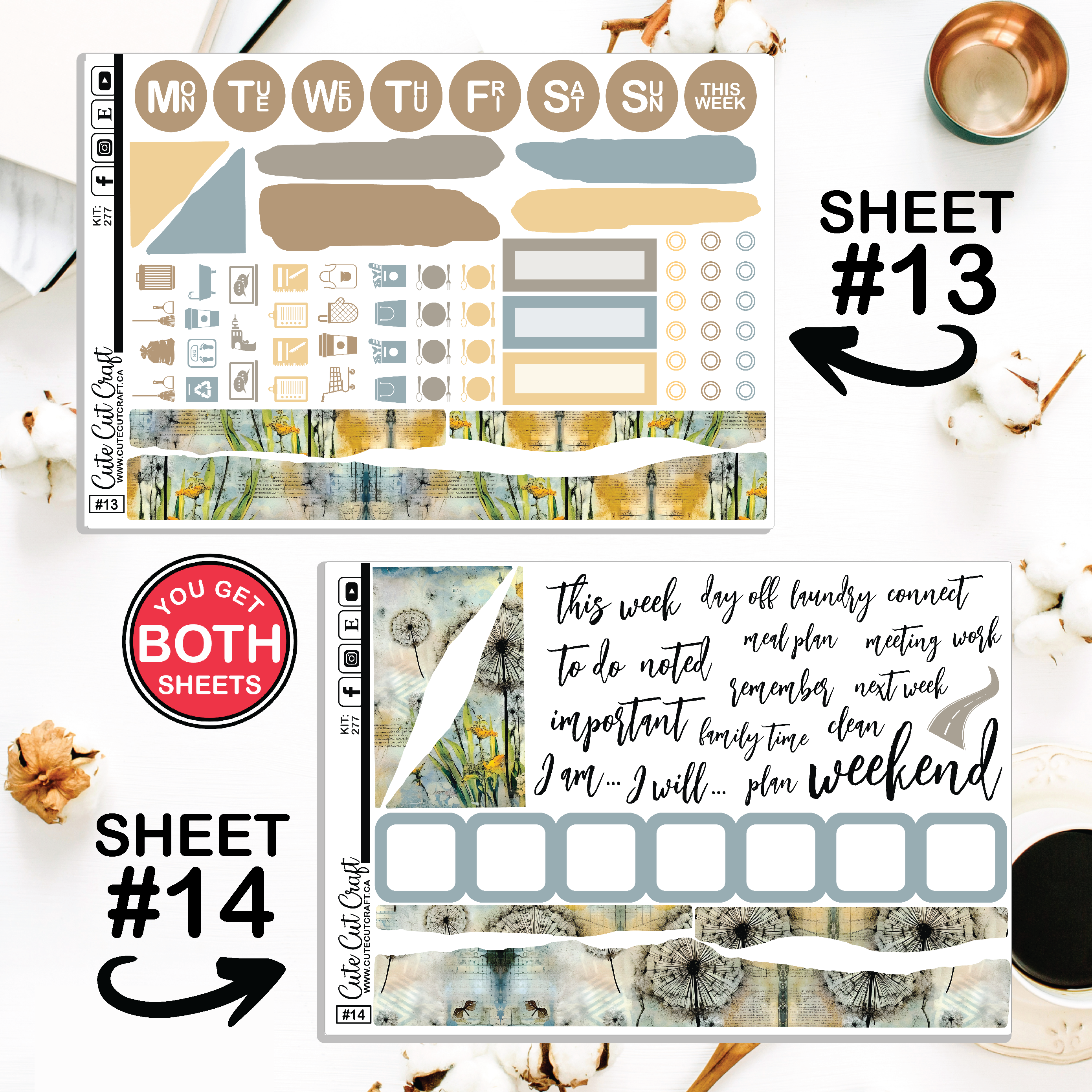 Retro Dandelion #277 || Journaling Sheets