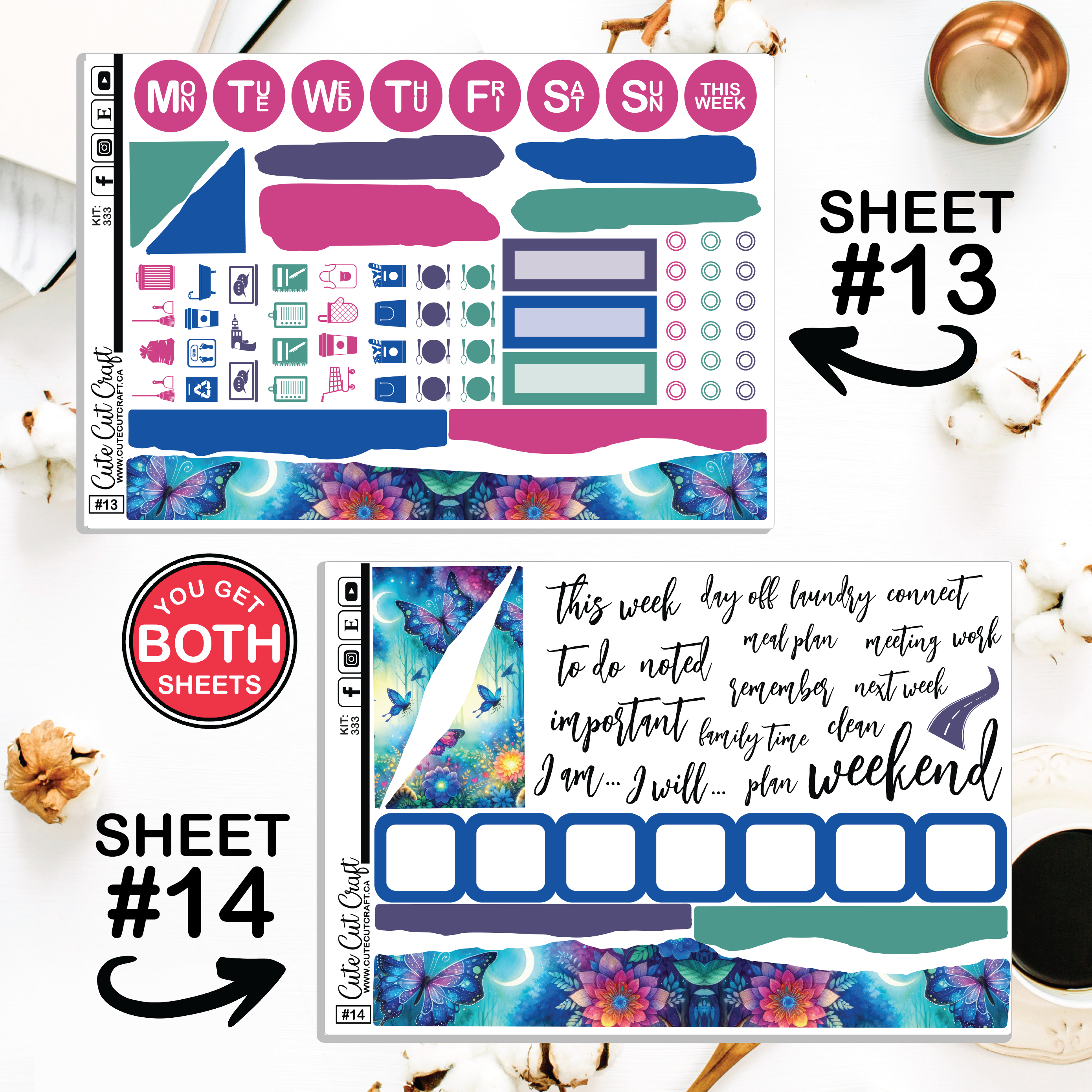 Cattafly #333 || Journaling Sheets