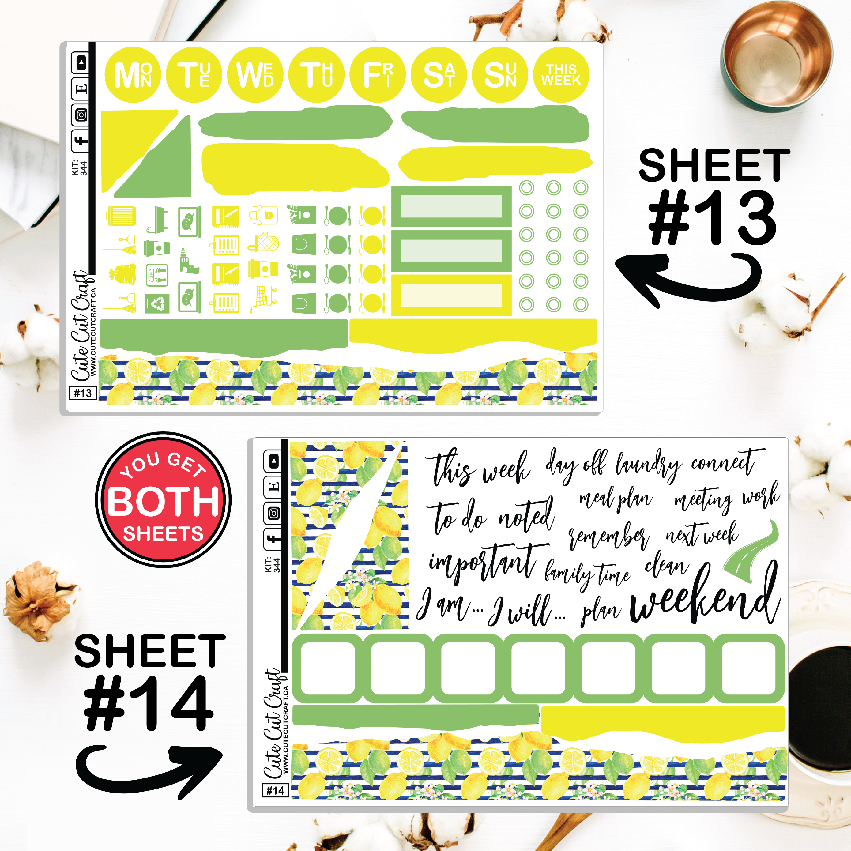 Lemon Drop #344 || Journaling Sheets