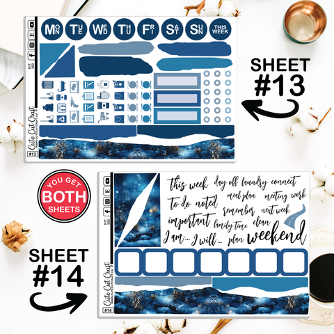 Blissful Blue #382 || Journaling Sheets