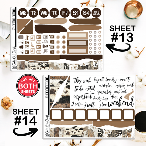 Coffee Cream Cow #373 || Journaling Sheets