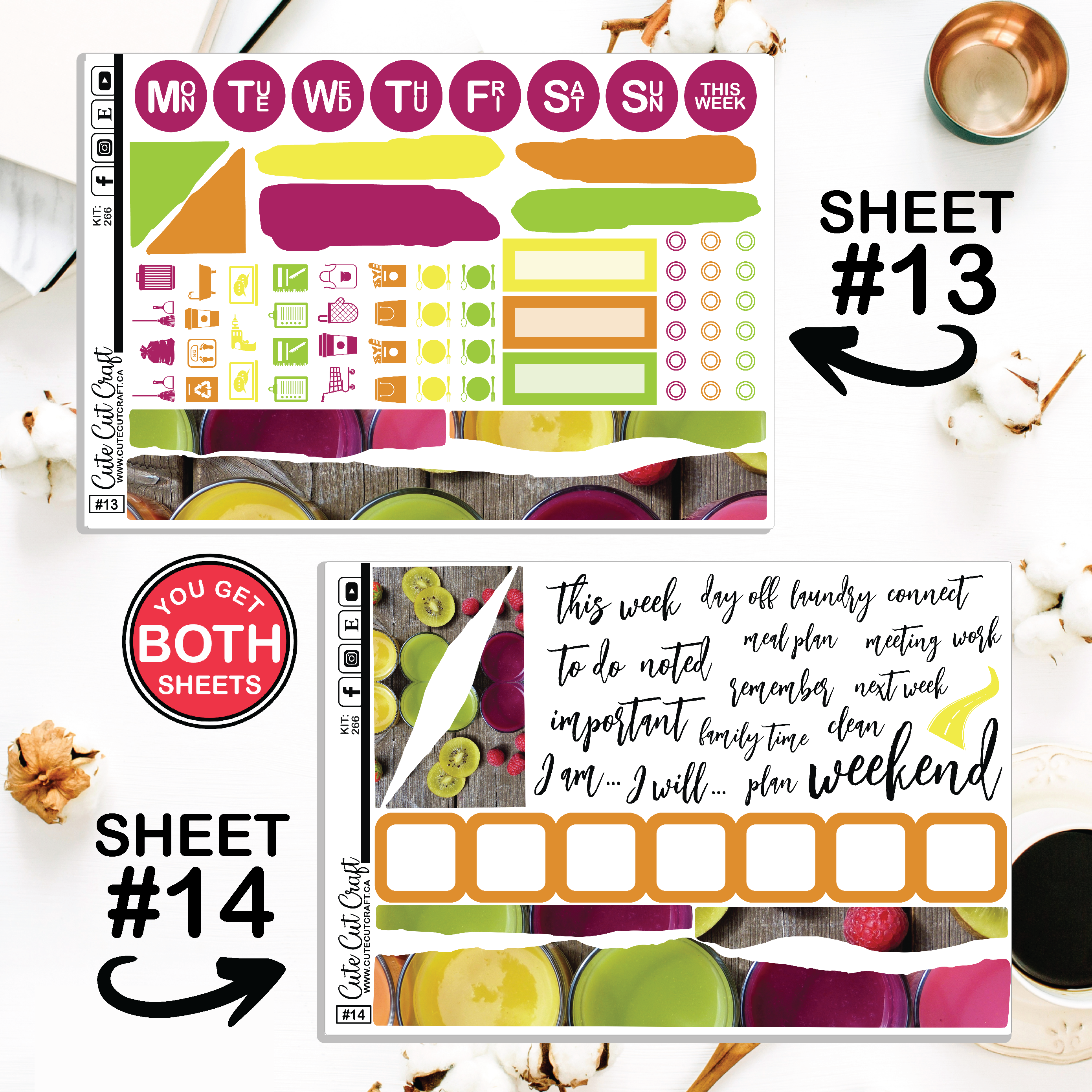 Fruity Drinks #266 || Journaling Sheets