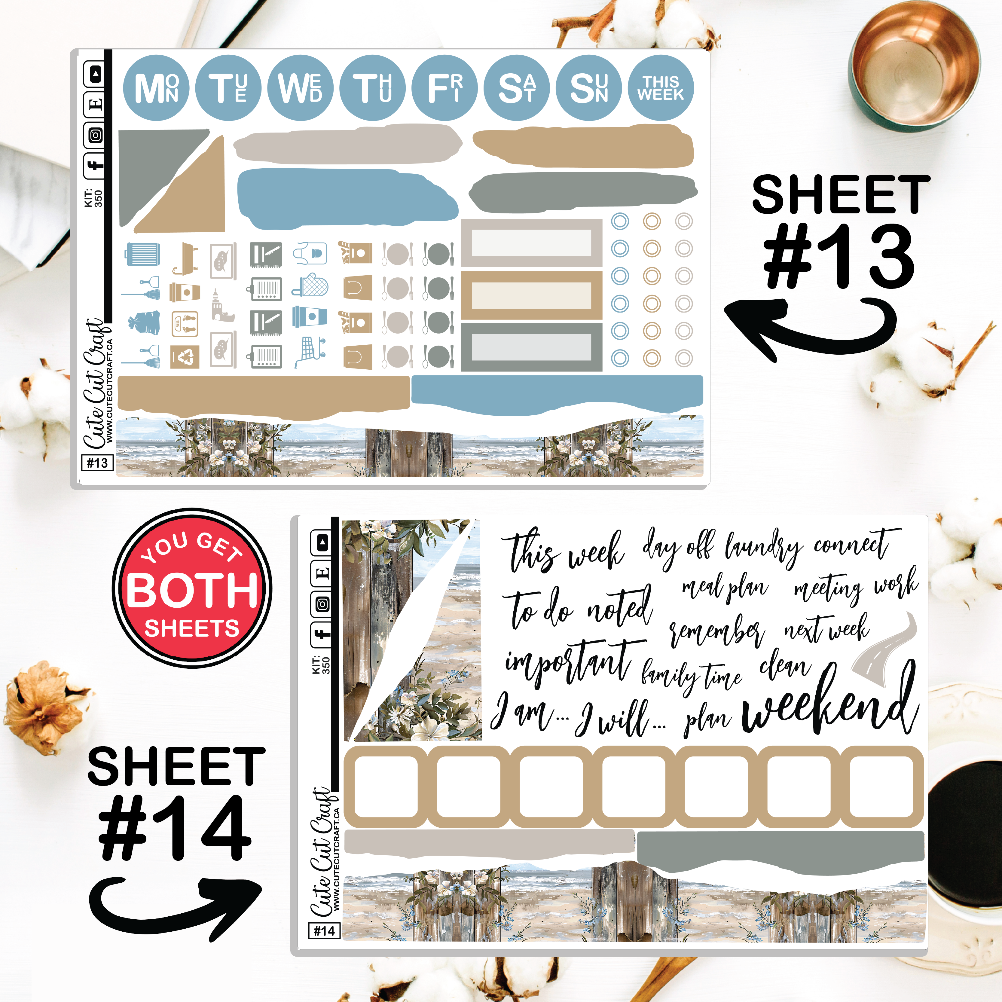Beachscape #350 || Journaling Sheets