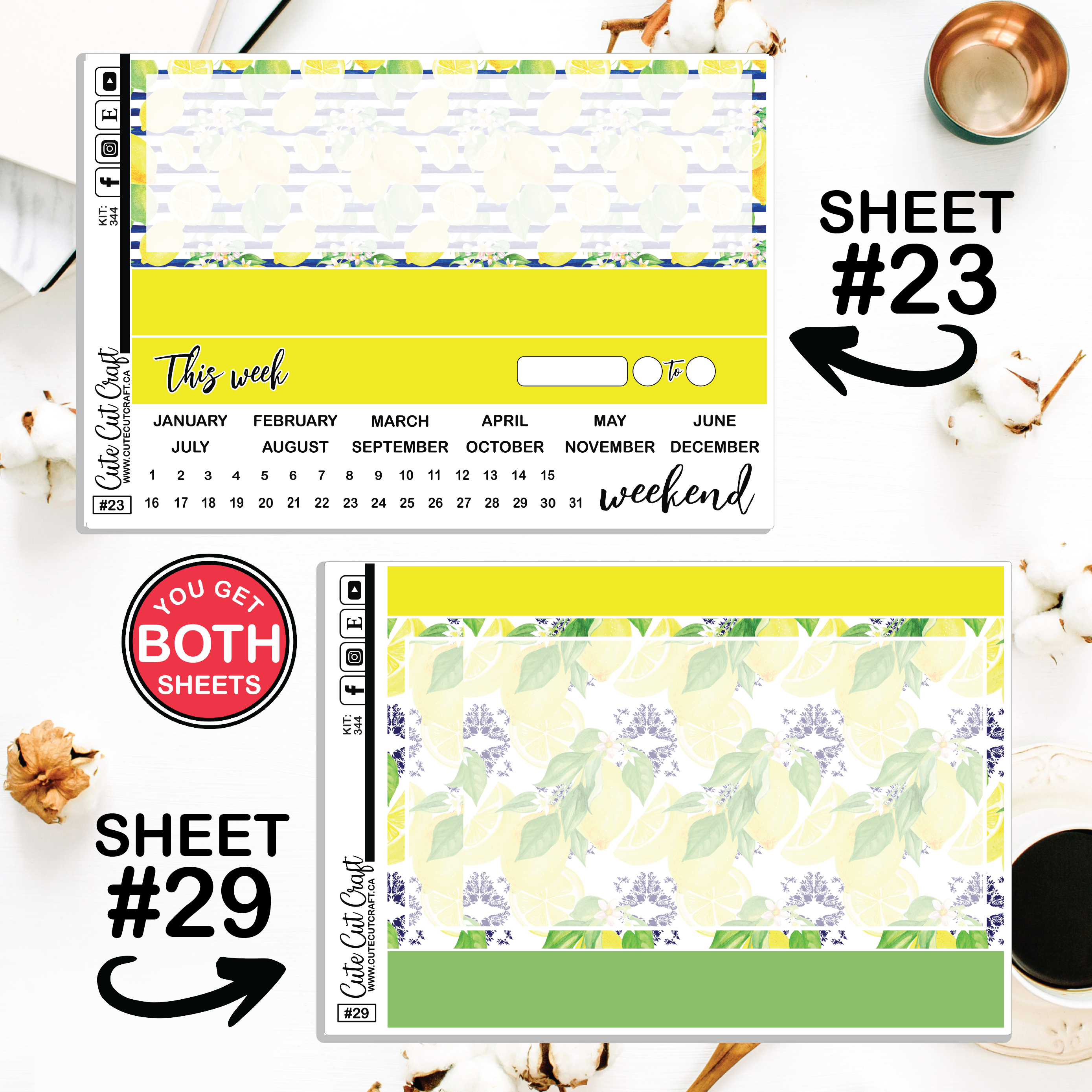 Lemon Drop #344 || Journaling Sheets