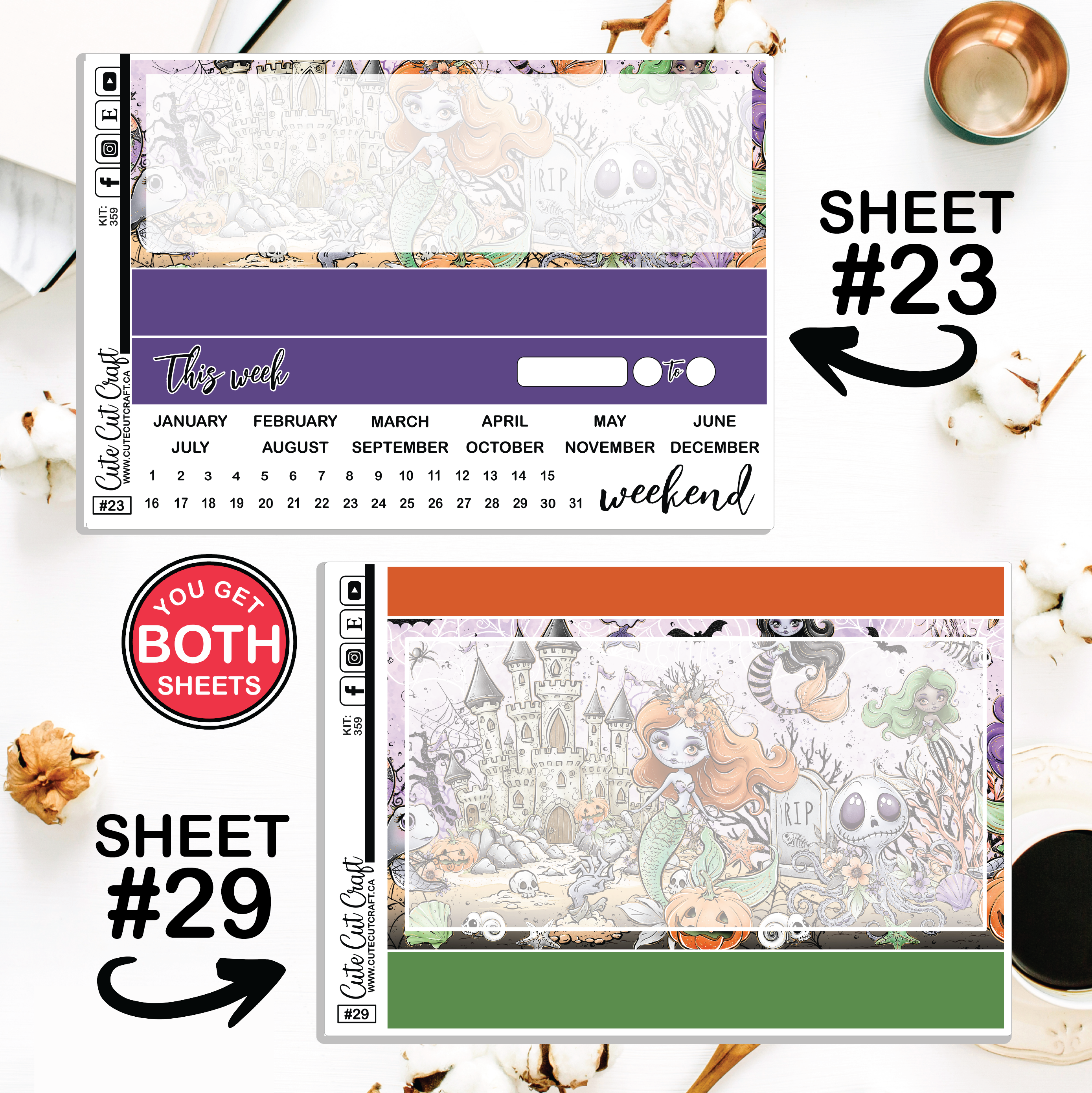 Spooky Splash #359 || Journaling Sheets