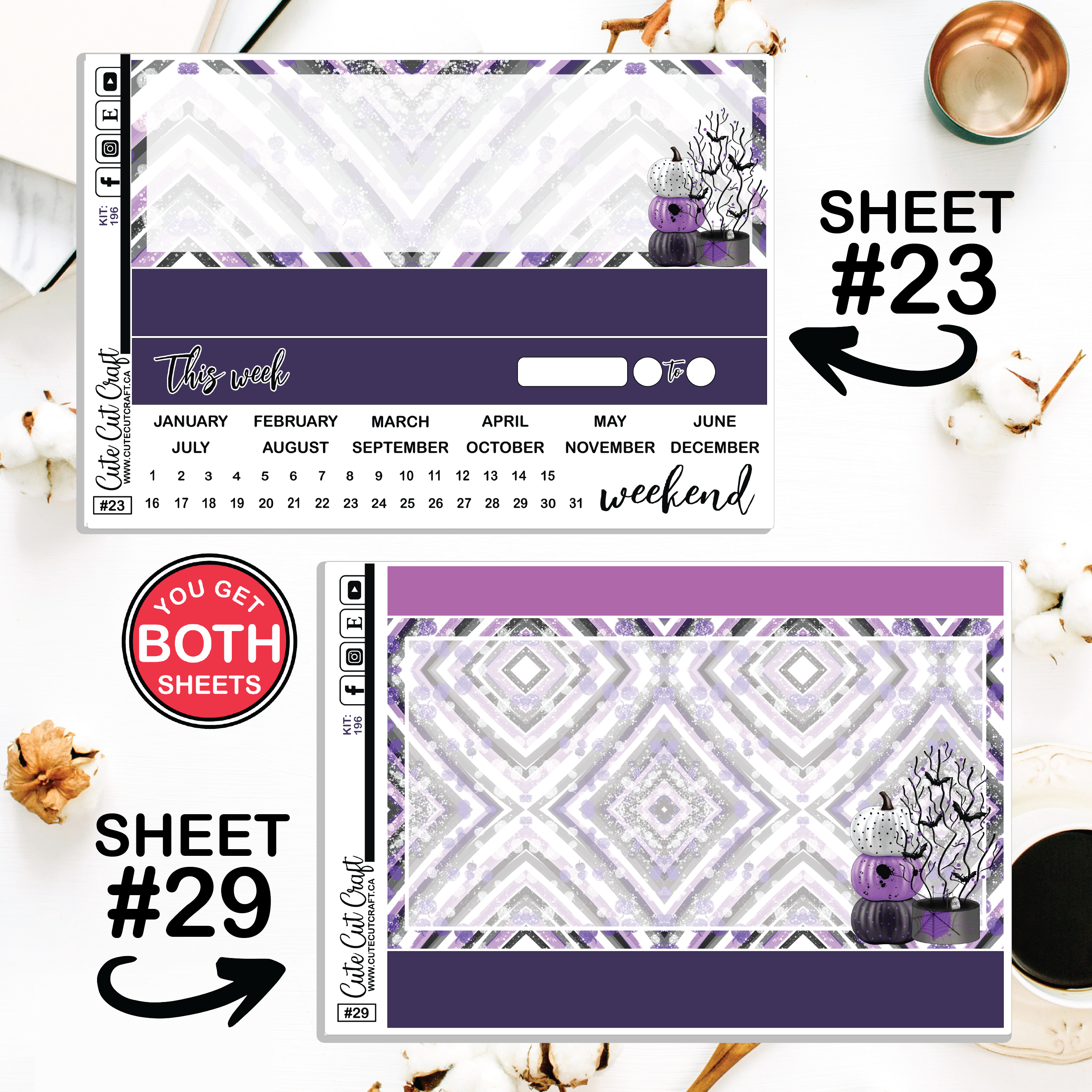 Purple Halloween #196 || Journaling Sheets