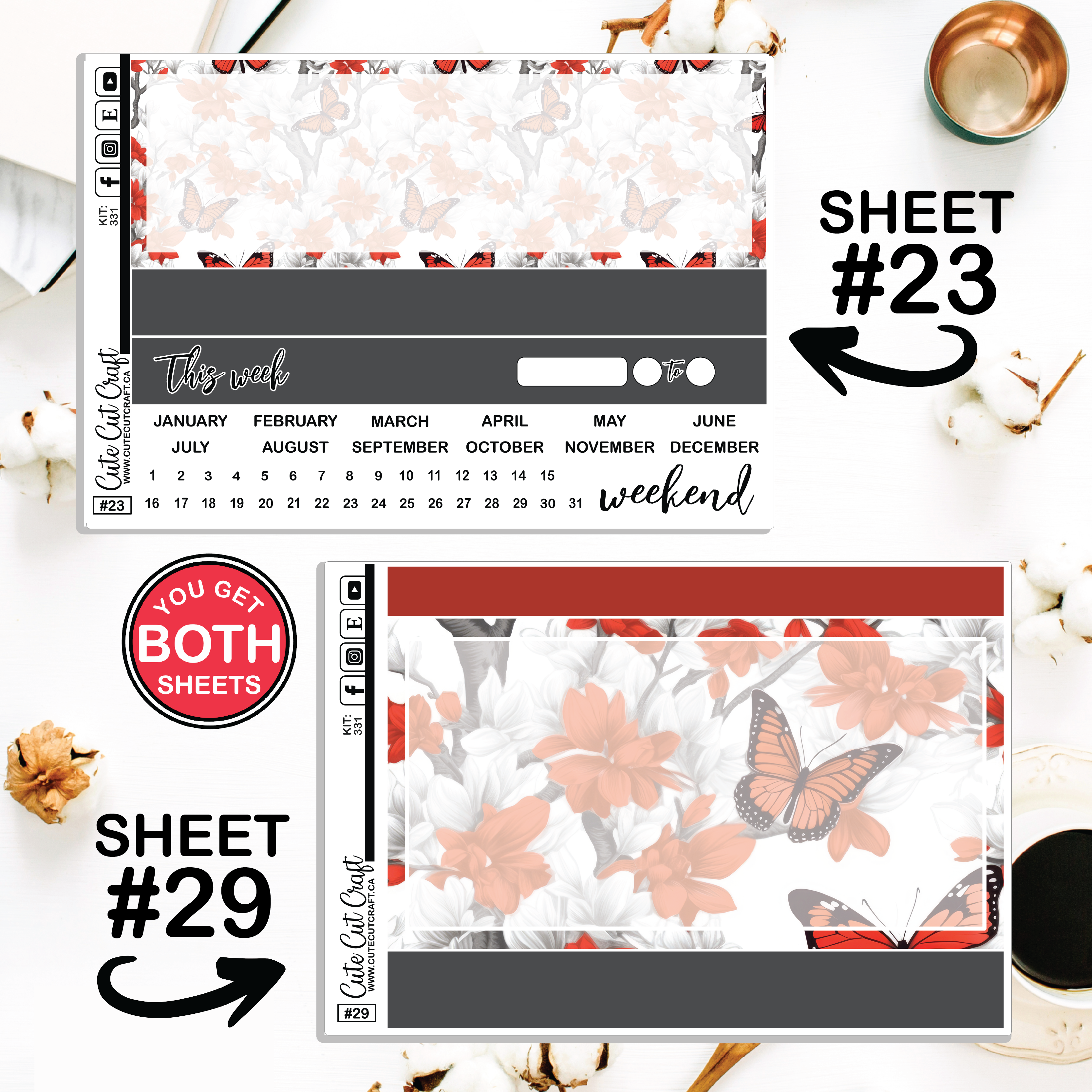 Scarlet Flight #331 || Journaling Sheets