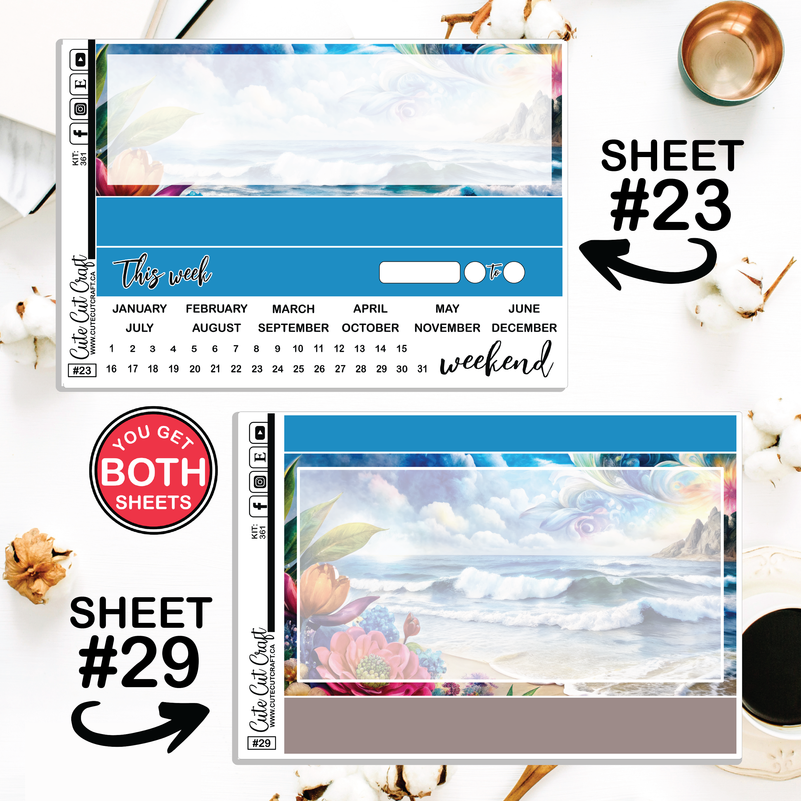 Wispy Waves #361 || Journaling Sheets