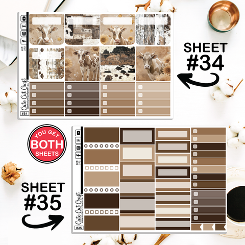 Coffee Cream Cow #373 || Journaling Sheets