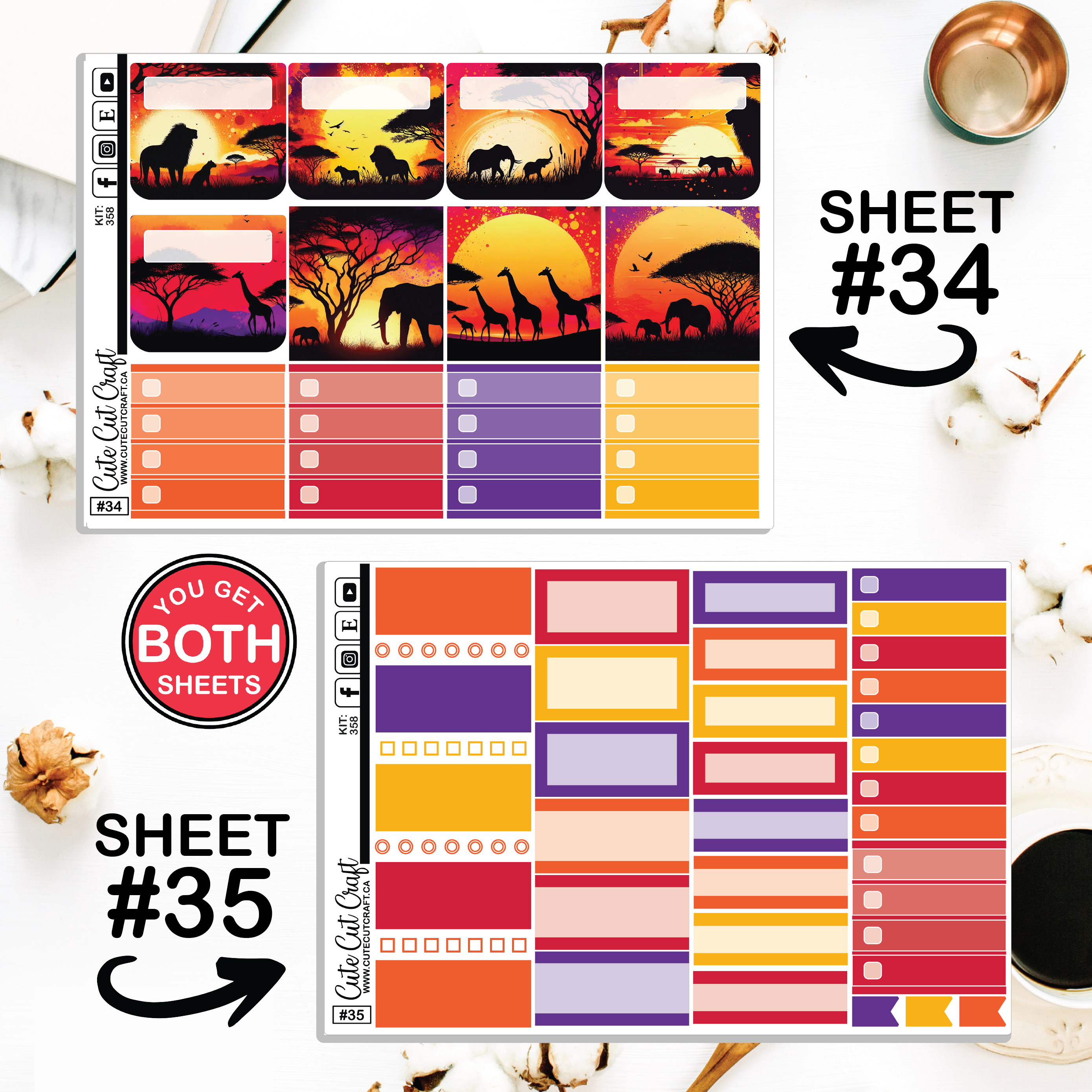 Sunset Pride #358 || Journaling Sheets