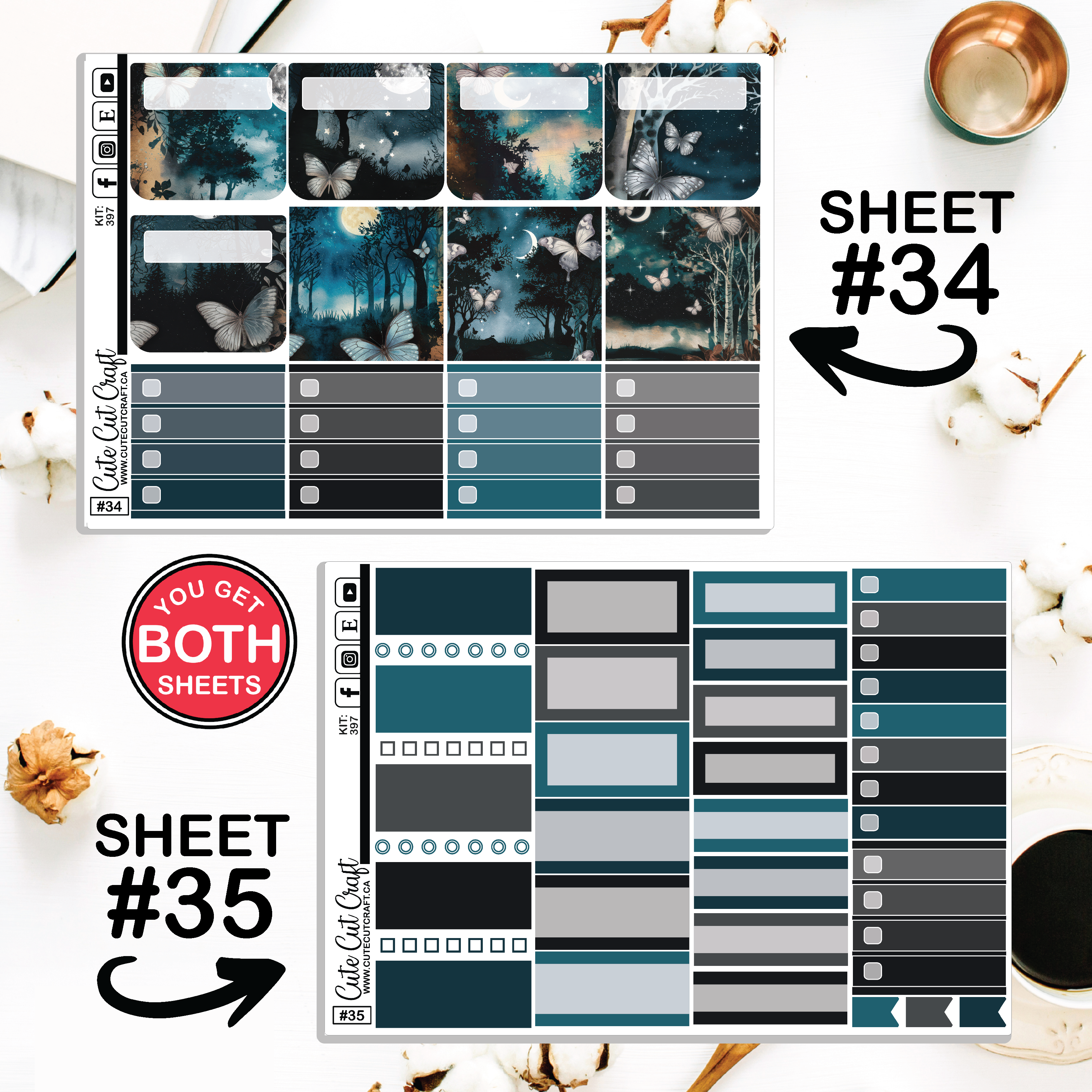 Blue Butterfly #397 || Journaling Sheets