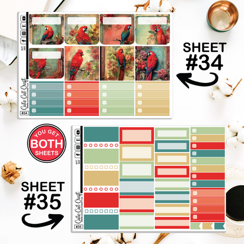 Red Parrot #365 || Journaling Sheets