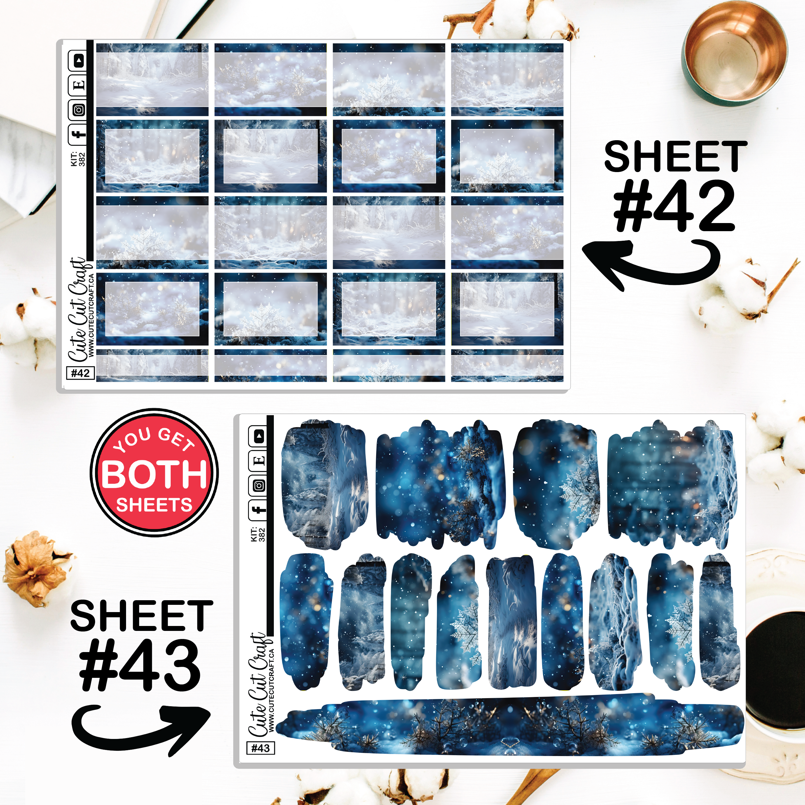 Blissful Blue #382 || Journaling Sheets