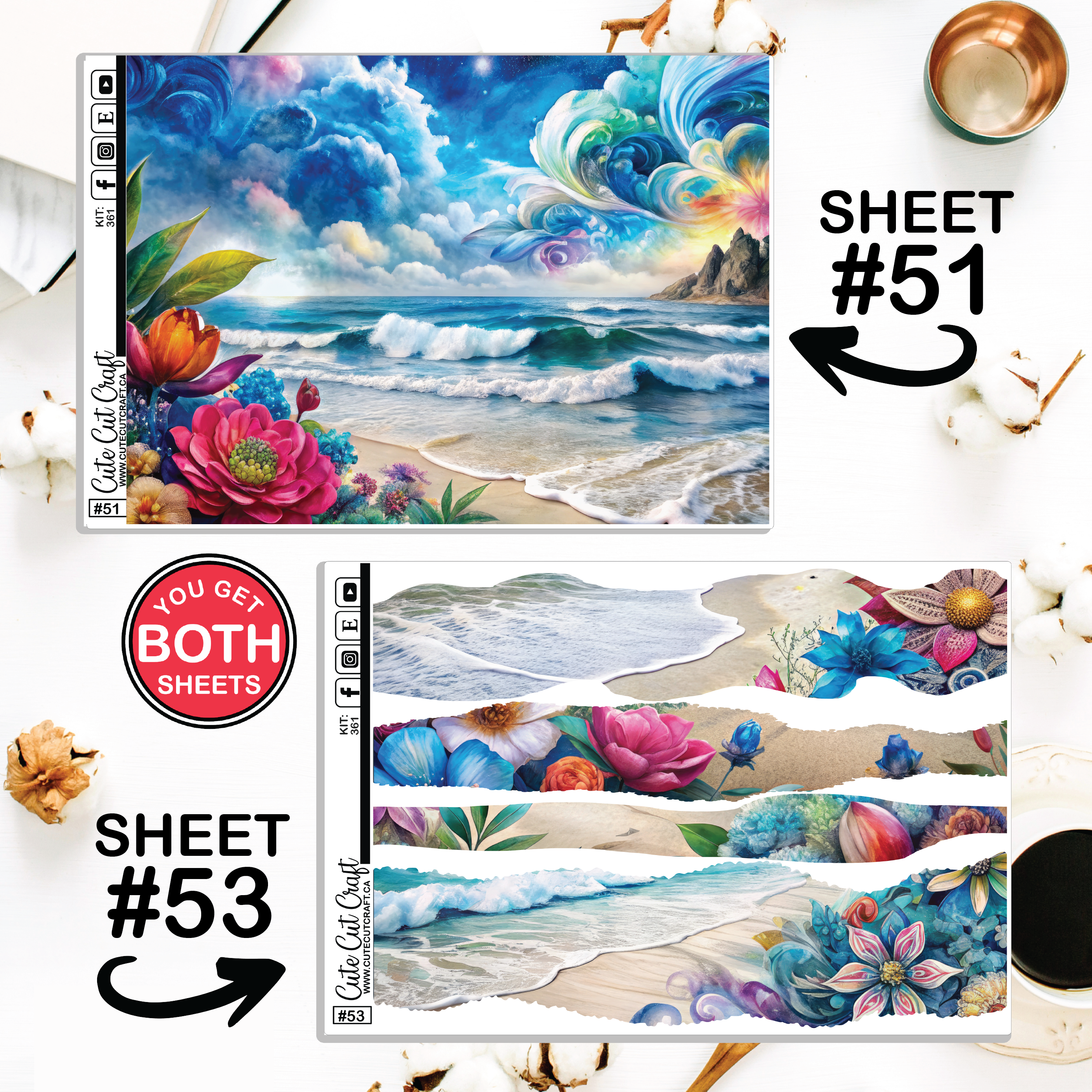 Wispy Waves #361 || Journaling Sheets