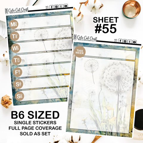 Retro Dandelion #277 || Journaling Sheets