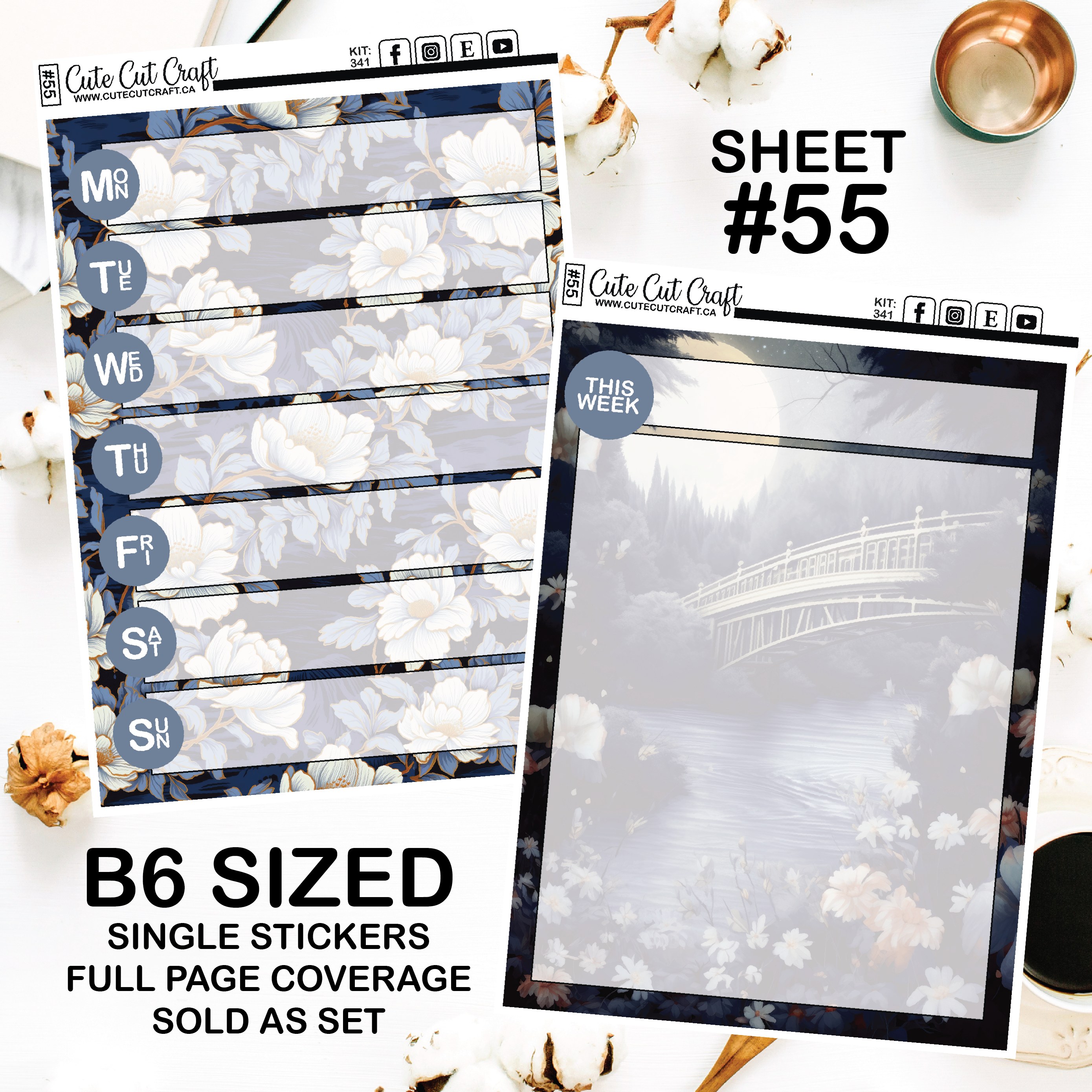 Moonlit Bridges #341 || Journaling Sheets