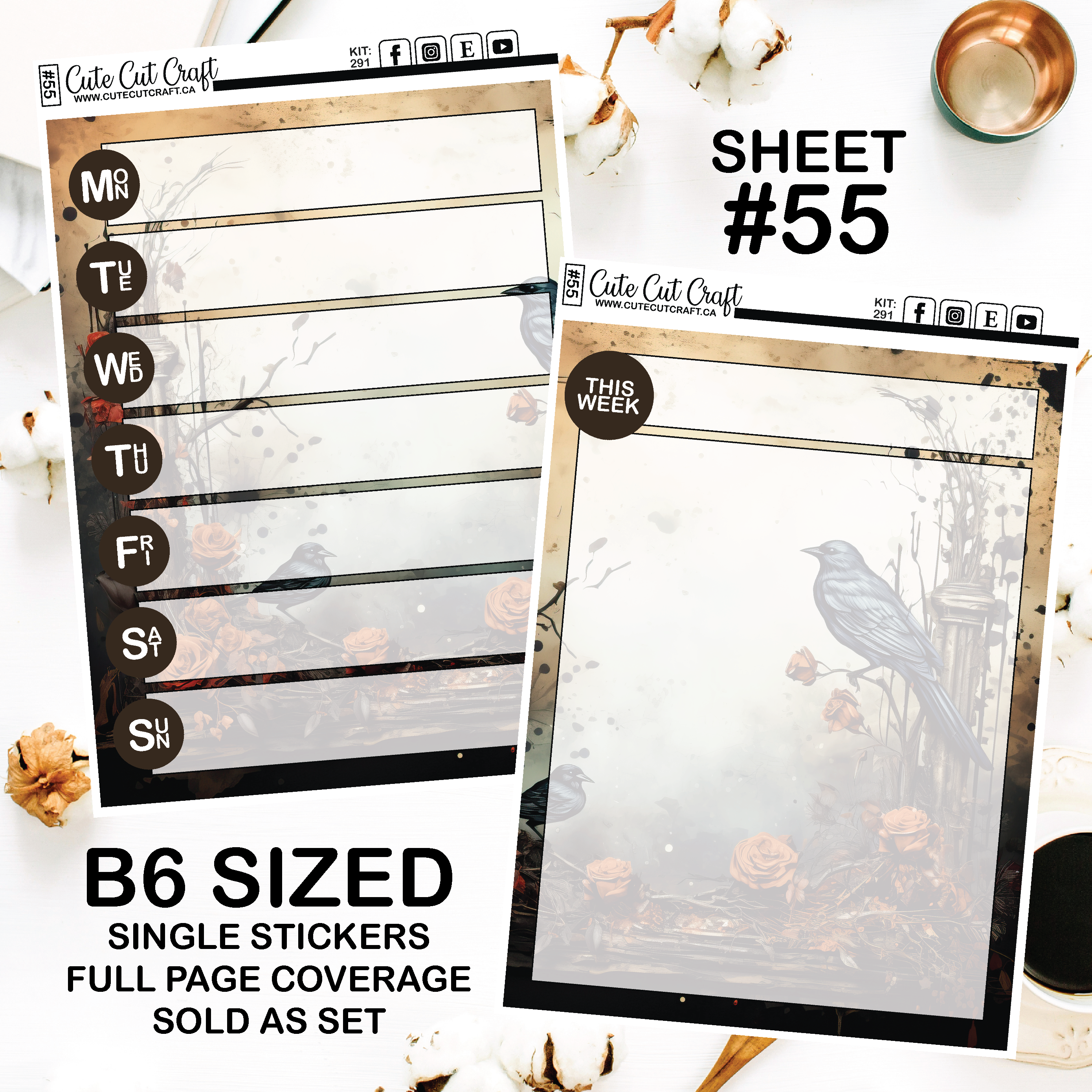 Raven #291 || Journaling Sheets