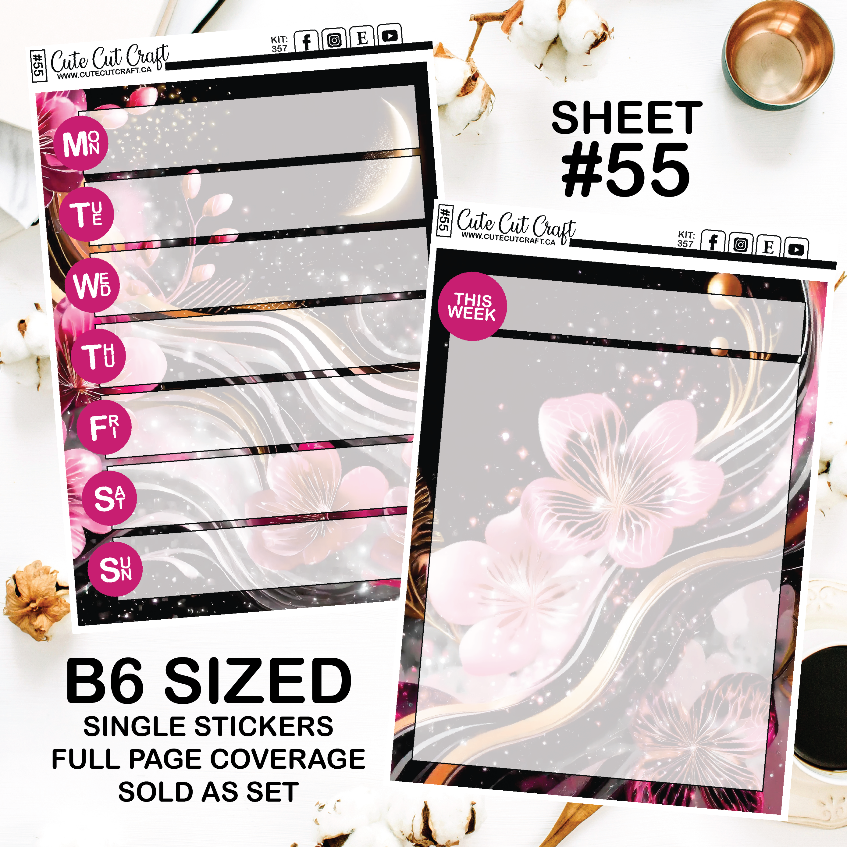 Jazzy Fleurs #357 || Journaling Sheets