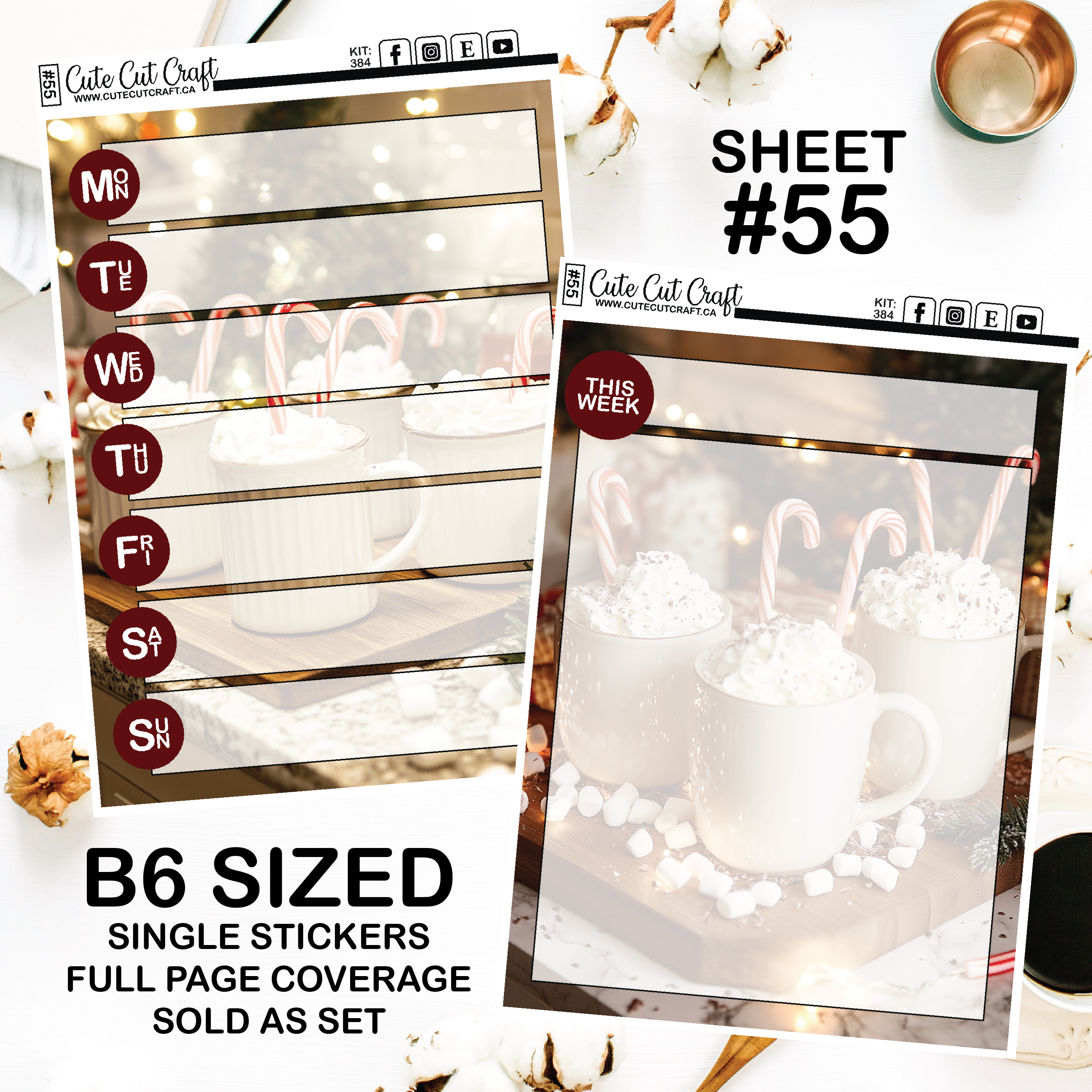 Peppermint Cocoa #384 || Journaling Sheets