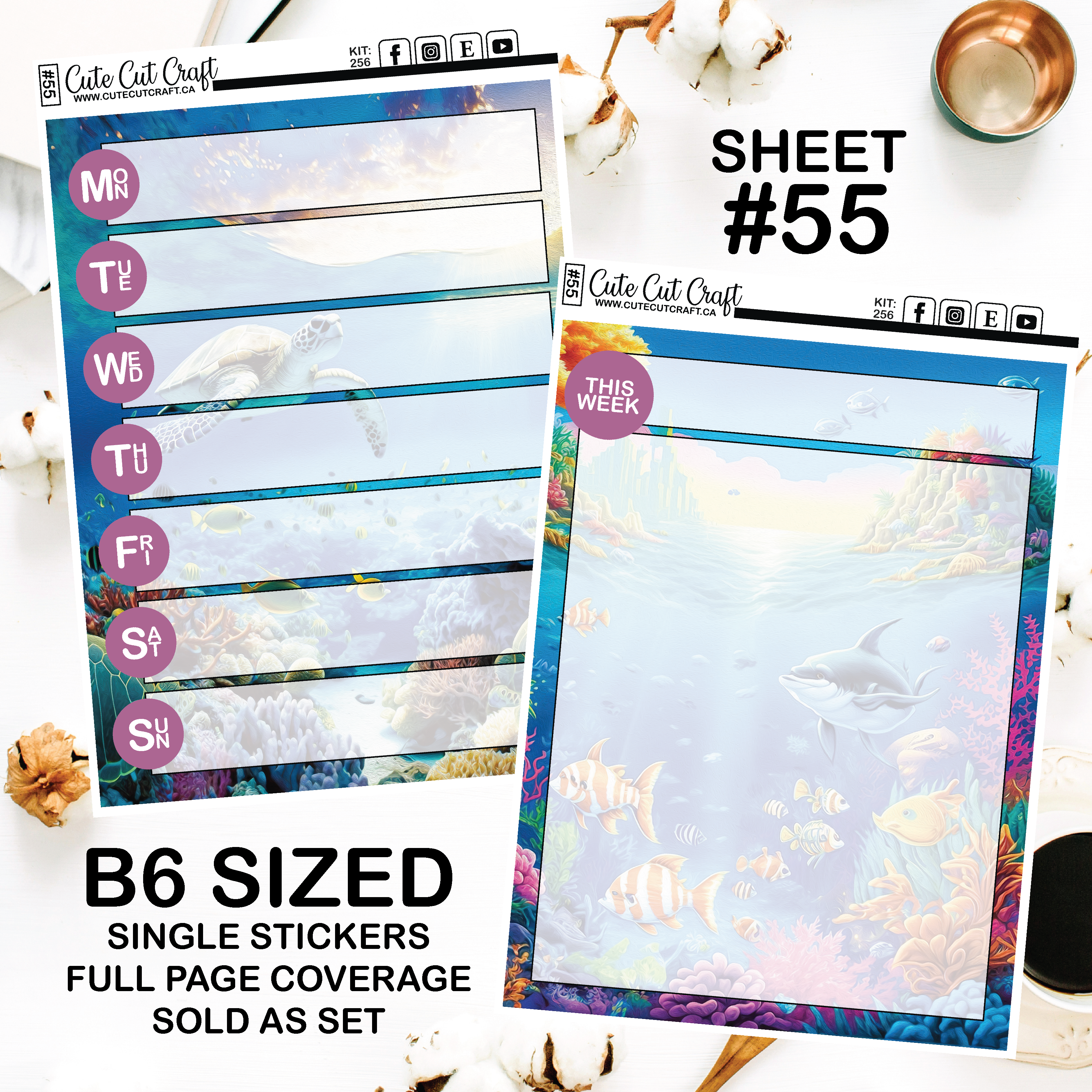 Ocean Life #256 || Journaling Sheets