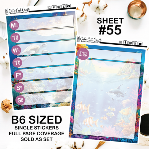 Ocean Life #256 || Journaling Sheets