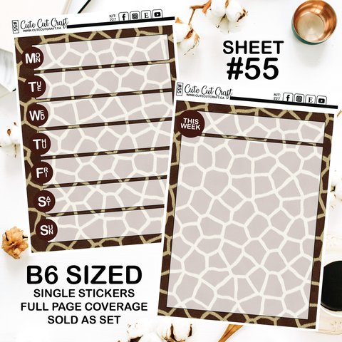 Giraffe #241 || Journaling Sheets