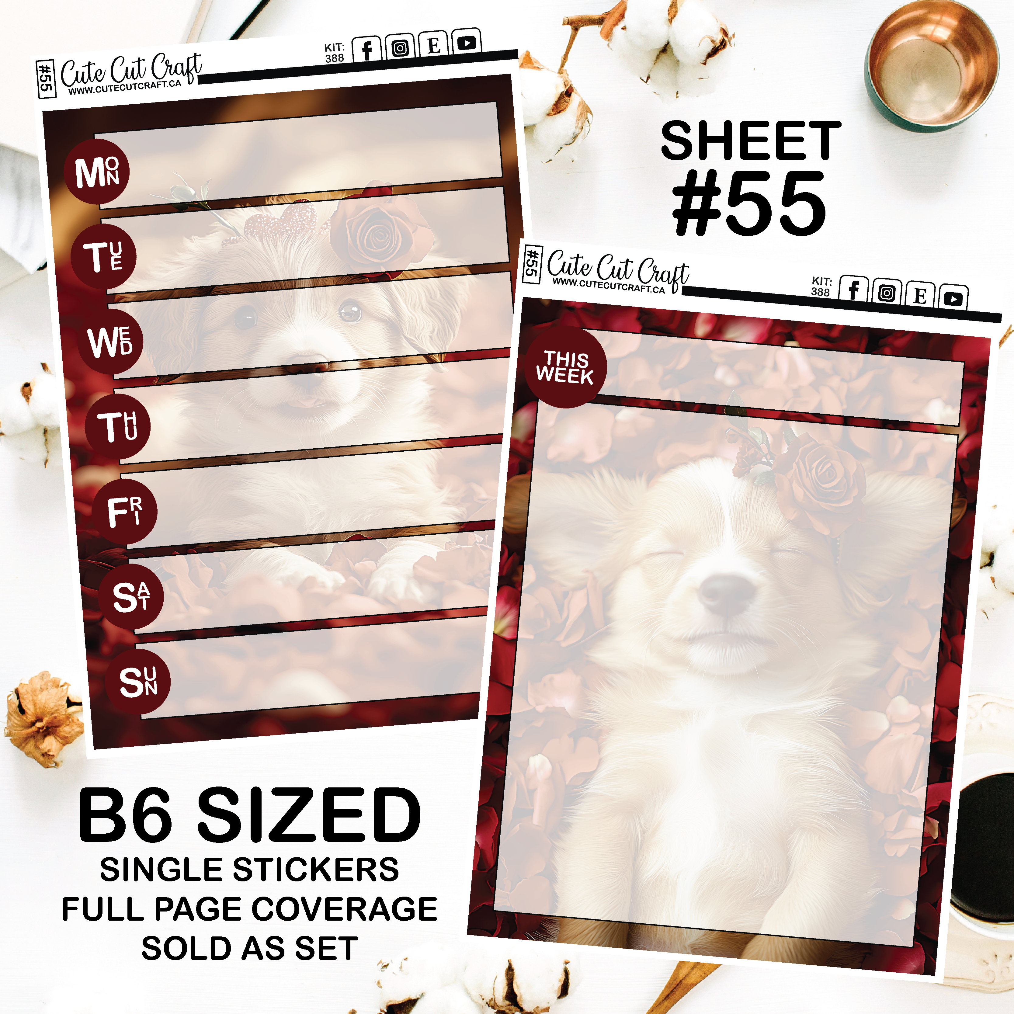 Valentine Puppy #388 || Journaling Sheets