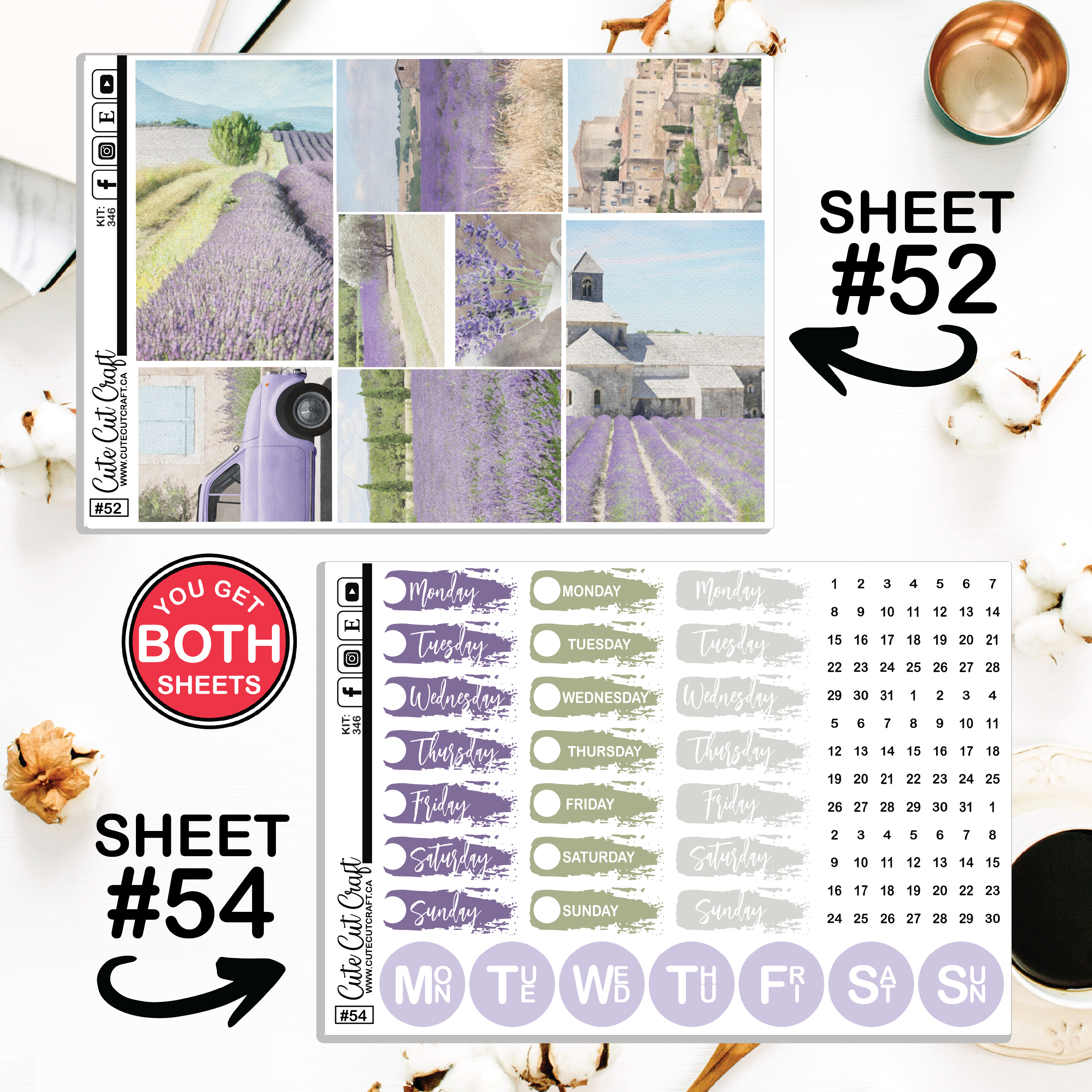 Lavender Fields #346 || Journaling Sheets